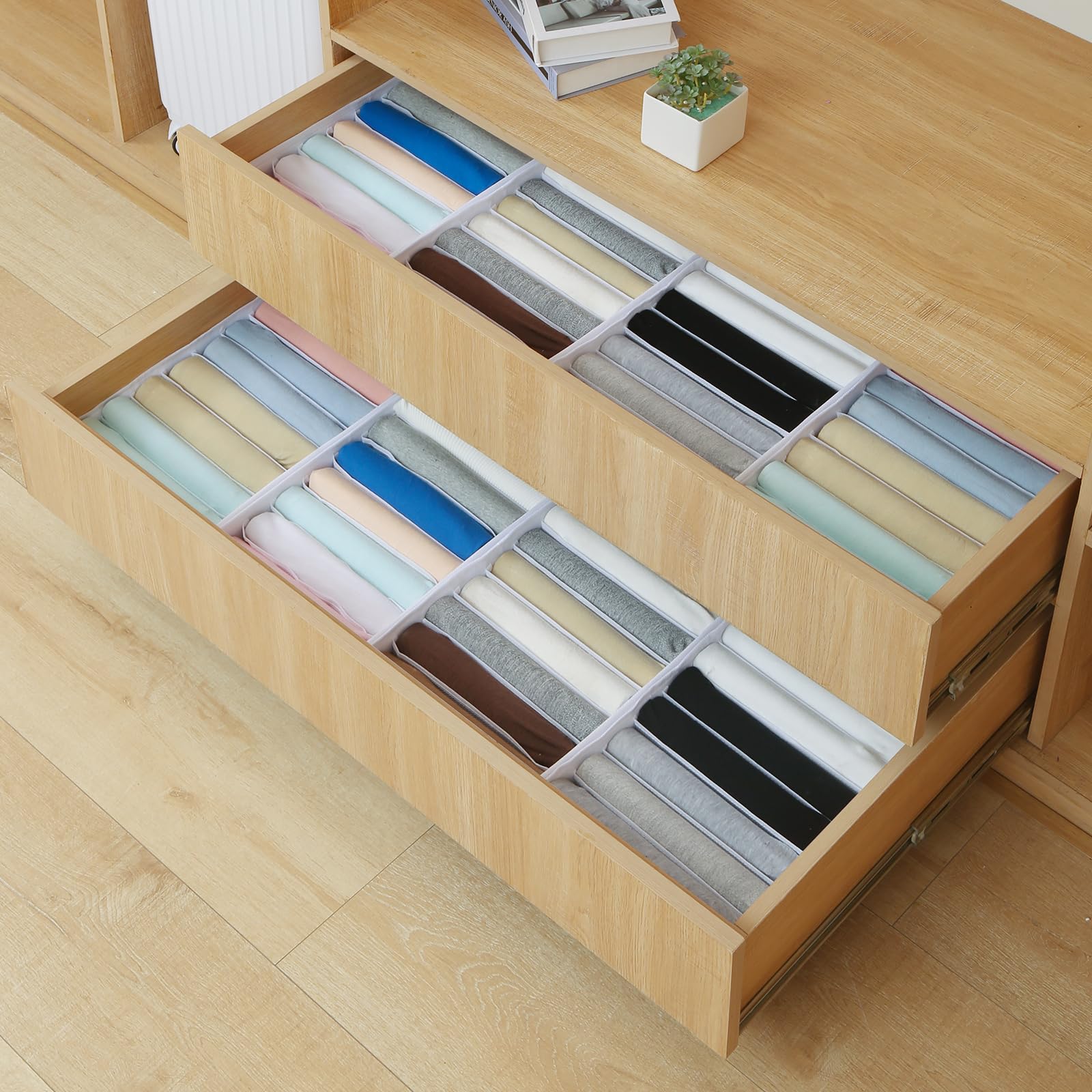 4 Pack Drawer Organizers for Clothing (4 Count)