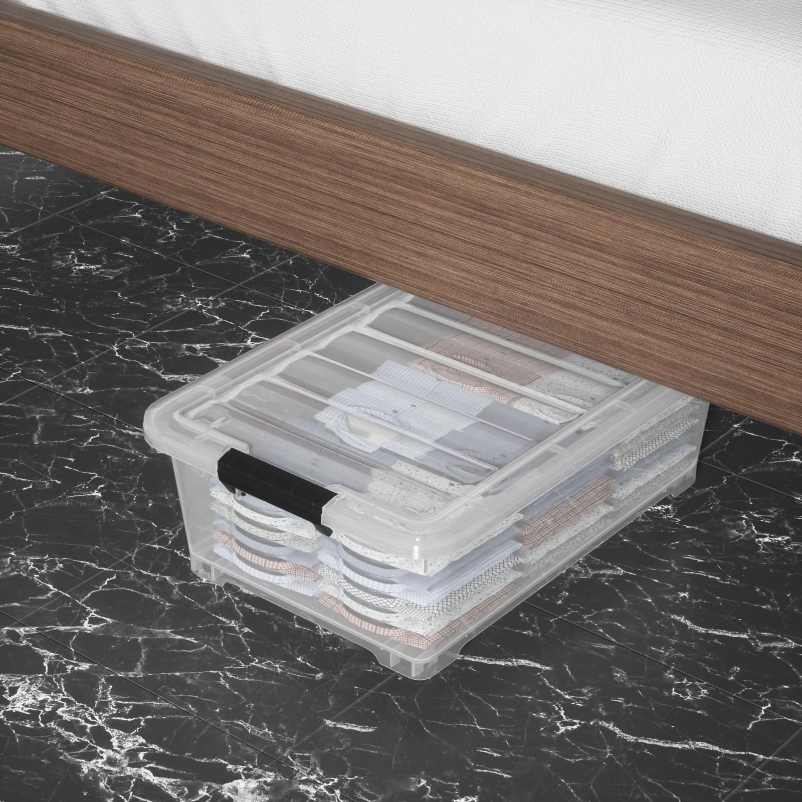 20 L 4 Pack Clear Plastic Under the Bed Storage with Wheels (4 Count)