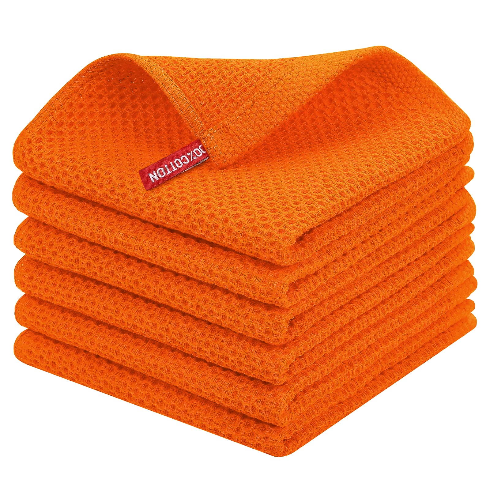 100% Cotton Waffle Weave Kitchen Dish Cloths 6 (6 Count)