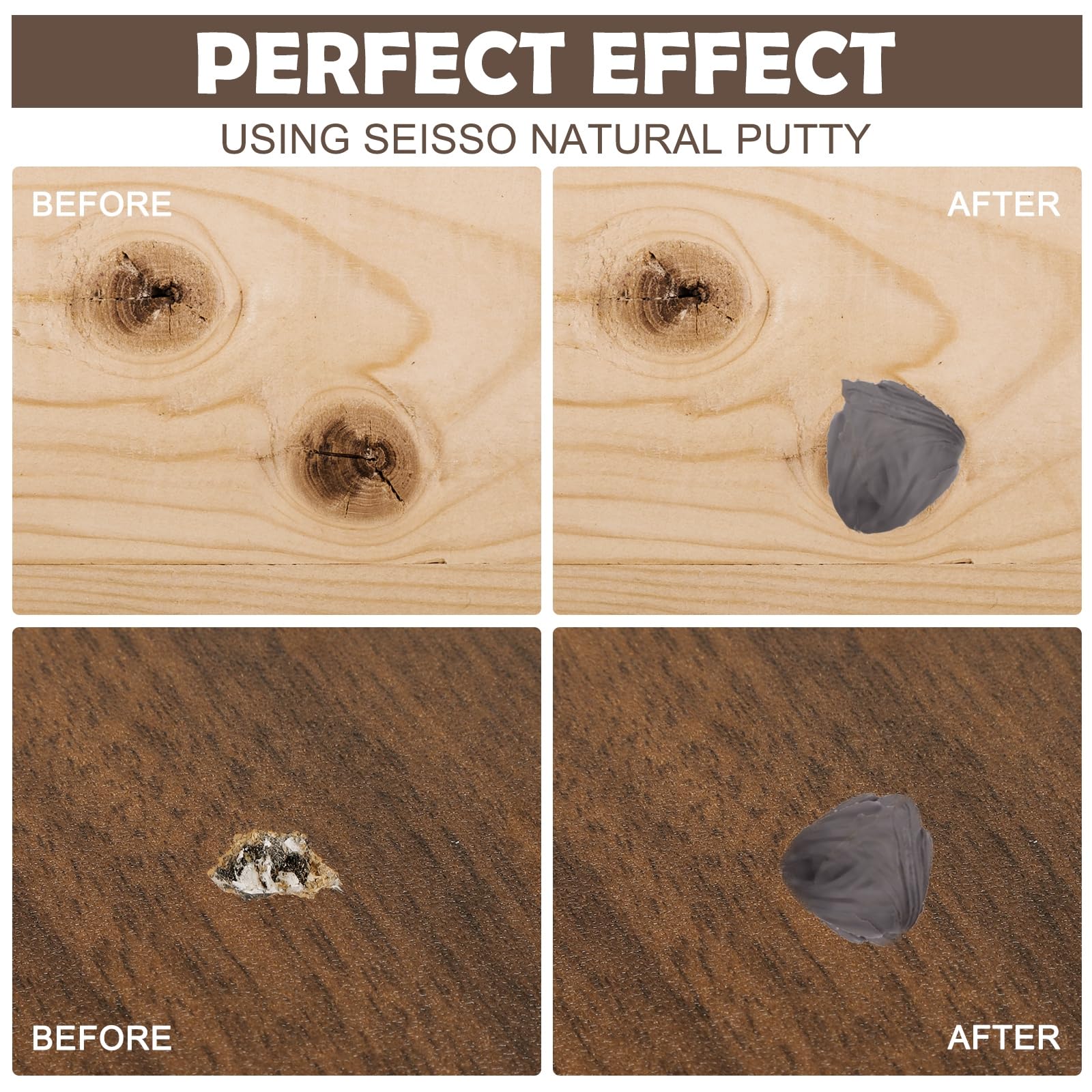 Wood Putty Gray Wood Filler Paintable (7 Ounce)