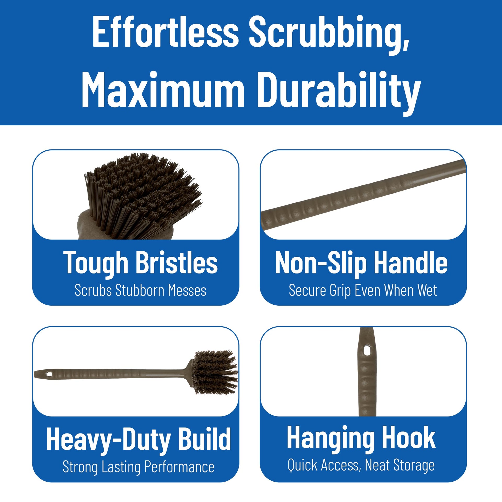 20" Floater Scrub Brush with Long Handle (6 Count)