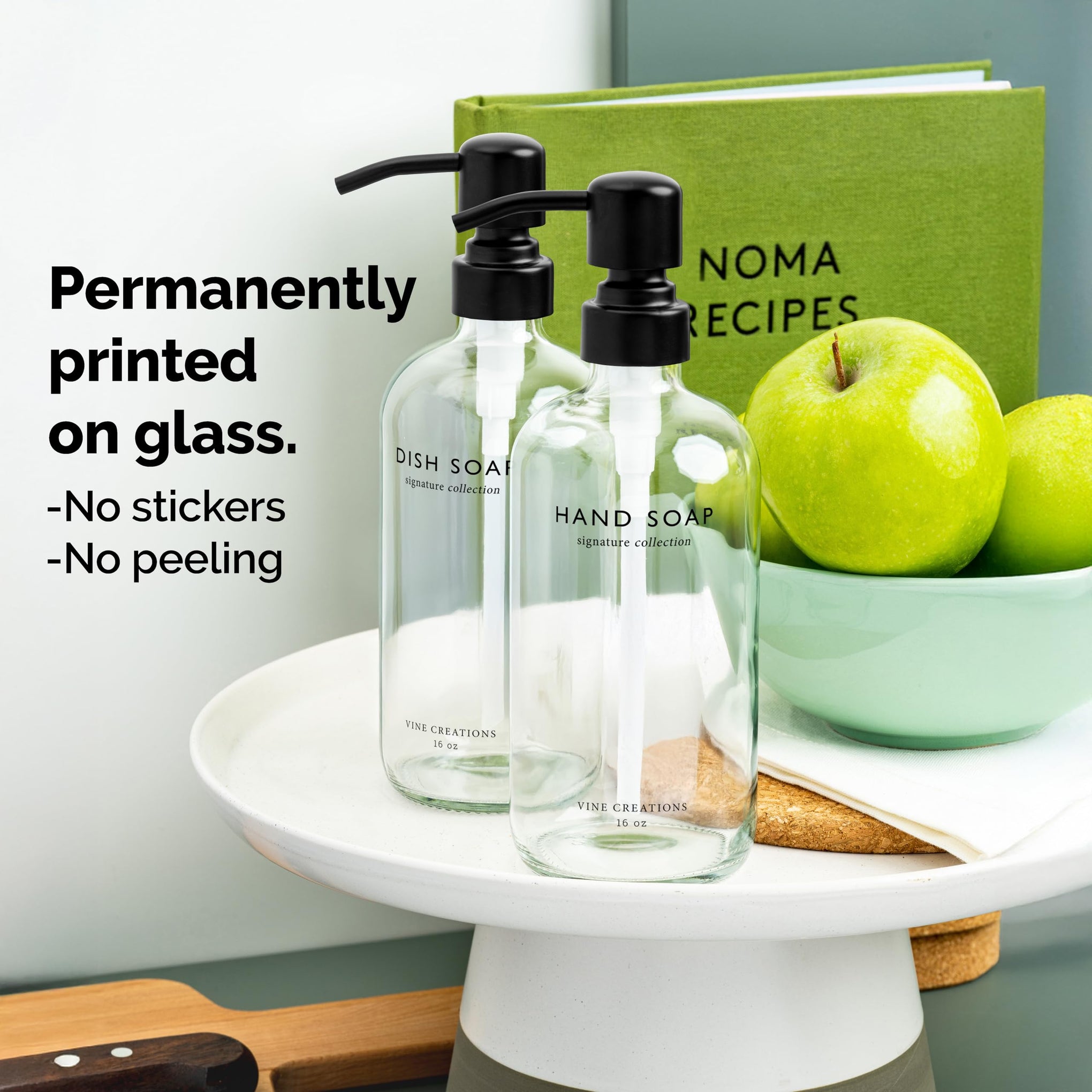 Clear Glass Soap Dispenser Set (16 Ounce)