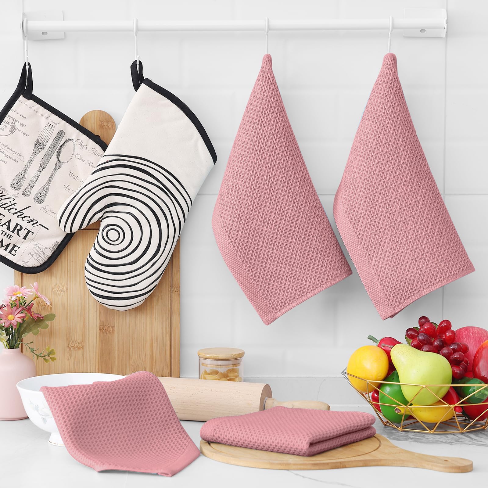 100% Cotton Waffle Weave Kitchen Dish Cloths 8 (8 Count)