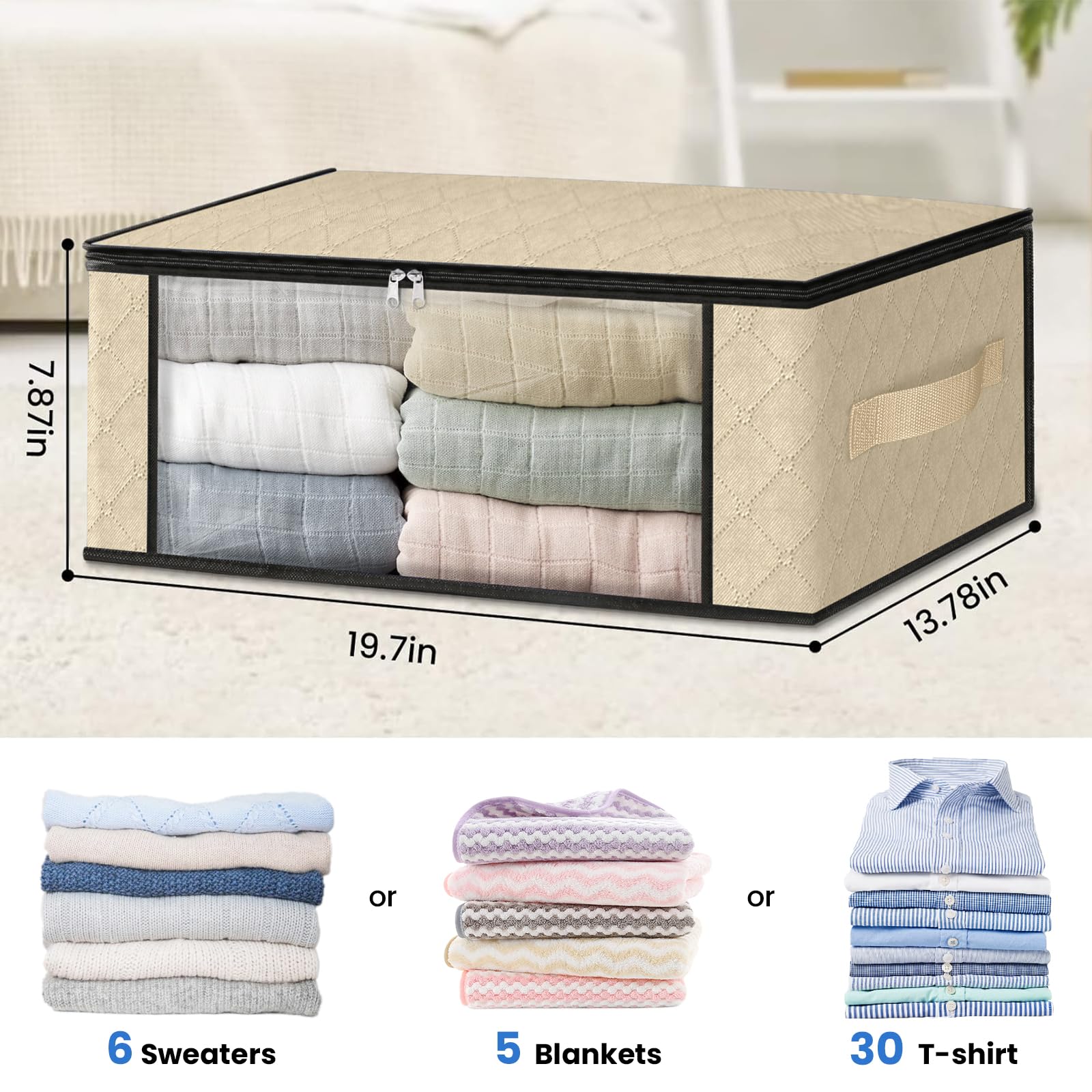 6 Pack Clothes Organizer Storage Bags (6 Count)