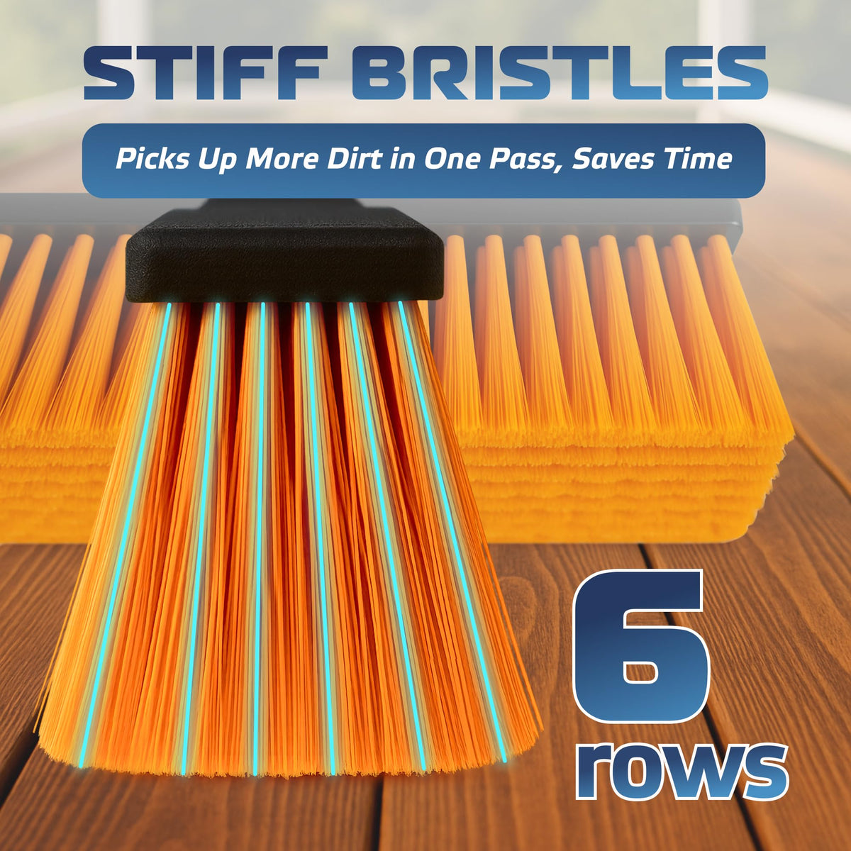 18’’ Push Broom Outdoor Heavy Duty with 59.4’’ Long Handle