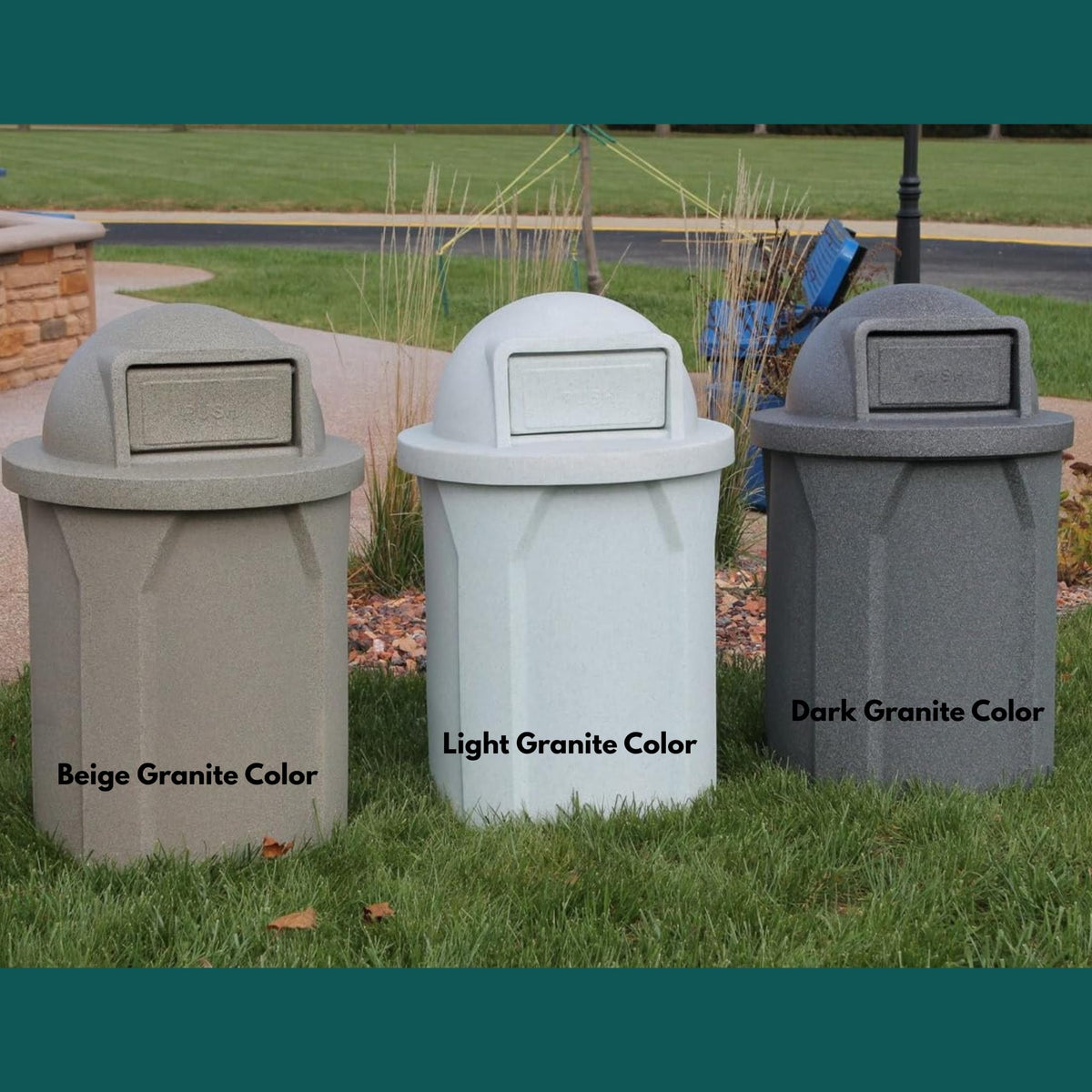Campus Collection 55 Gallon Plastic Commercial Garbage Can with Push Lid
