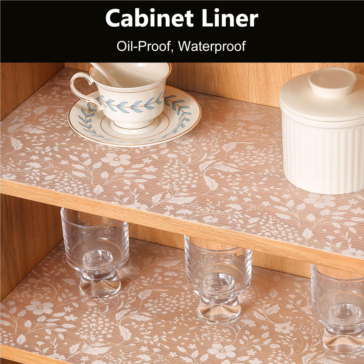 Shelf Liner for Kitchen Cabinets (60 Sq Ft)