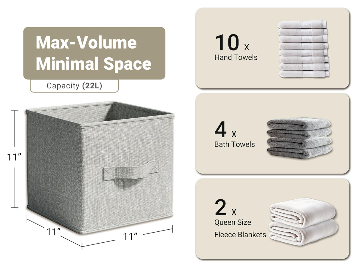 4 Pack Foldable Fabric Closet Storage Bins (4 Count)