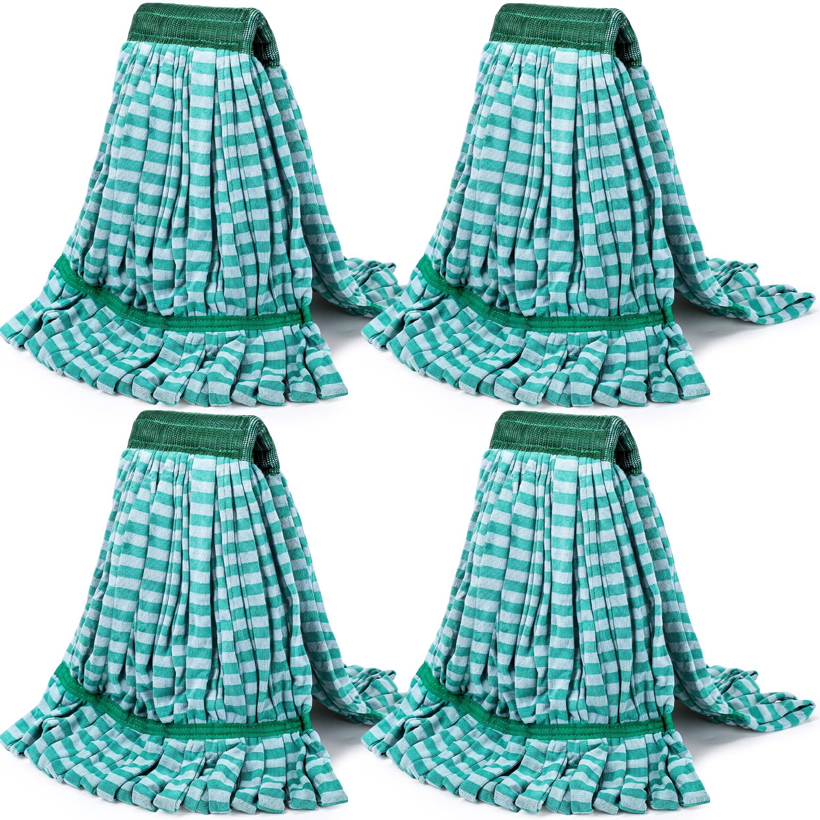4 Pcs Microfiber Commercial Mop Head Replacement Tube Industrial Looped End Mop Heads Refill for Floor Cleaning for Home Commercial Industrial Use (4 Count)