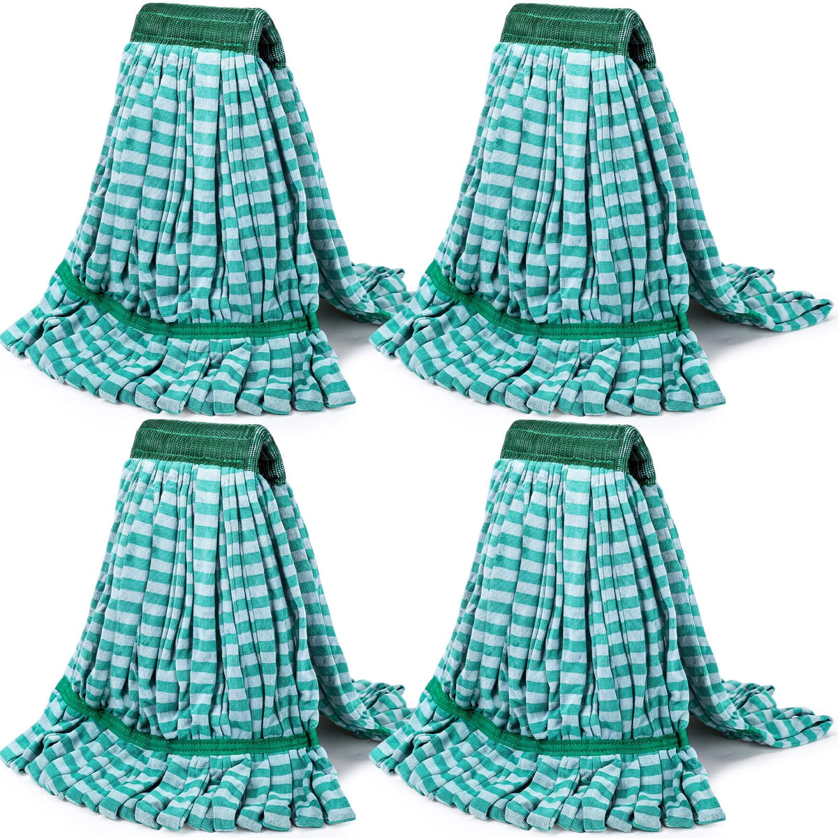 4 Pcs Microfiber Commercial Mop Head Replacement Tube Industrial Looped End Mop Heads Refill for Floor Cleaning for Home Commercial Industrial Use (4 Count)