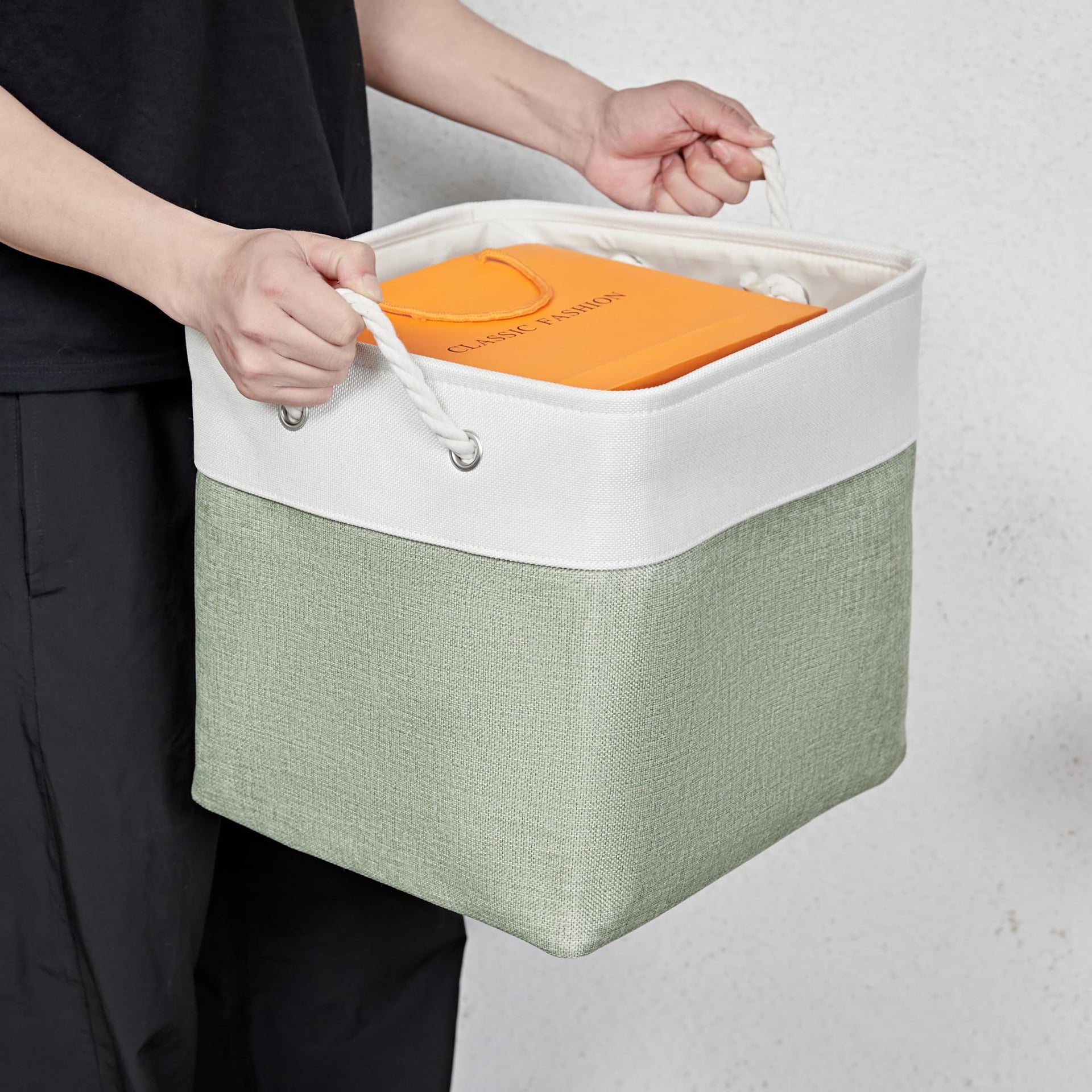 13 Inch 6 Pack Foldable Fabric Storage Cubes with Handles (6 Count)