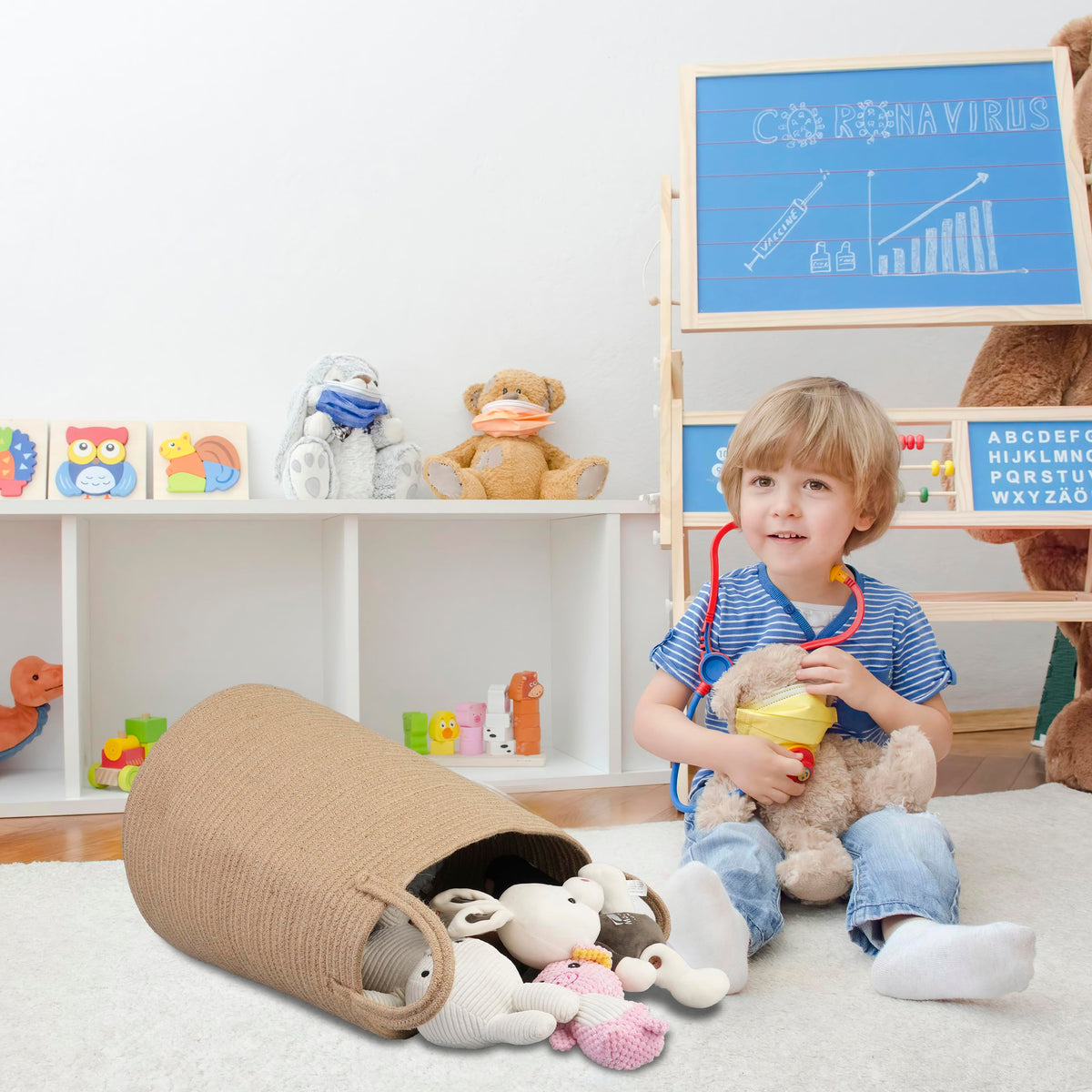 Rope Laundry Basket Laundry Hamper for Clothes Jute