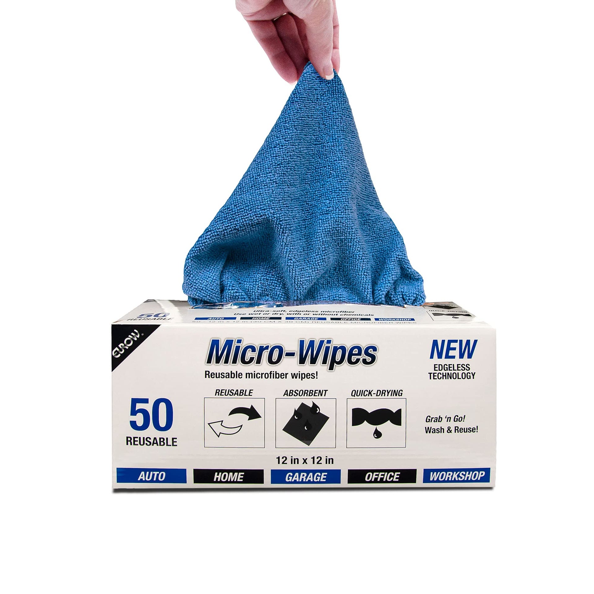 200GSM Microfiber Cleaning and Drying Cloths with Dispenser Box (50 Count)