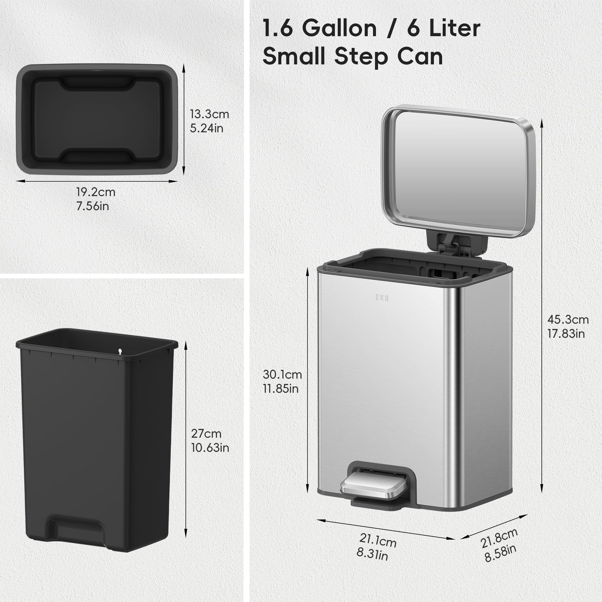 Madison Brushed Stainless Steel 1.6 Gal