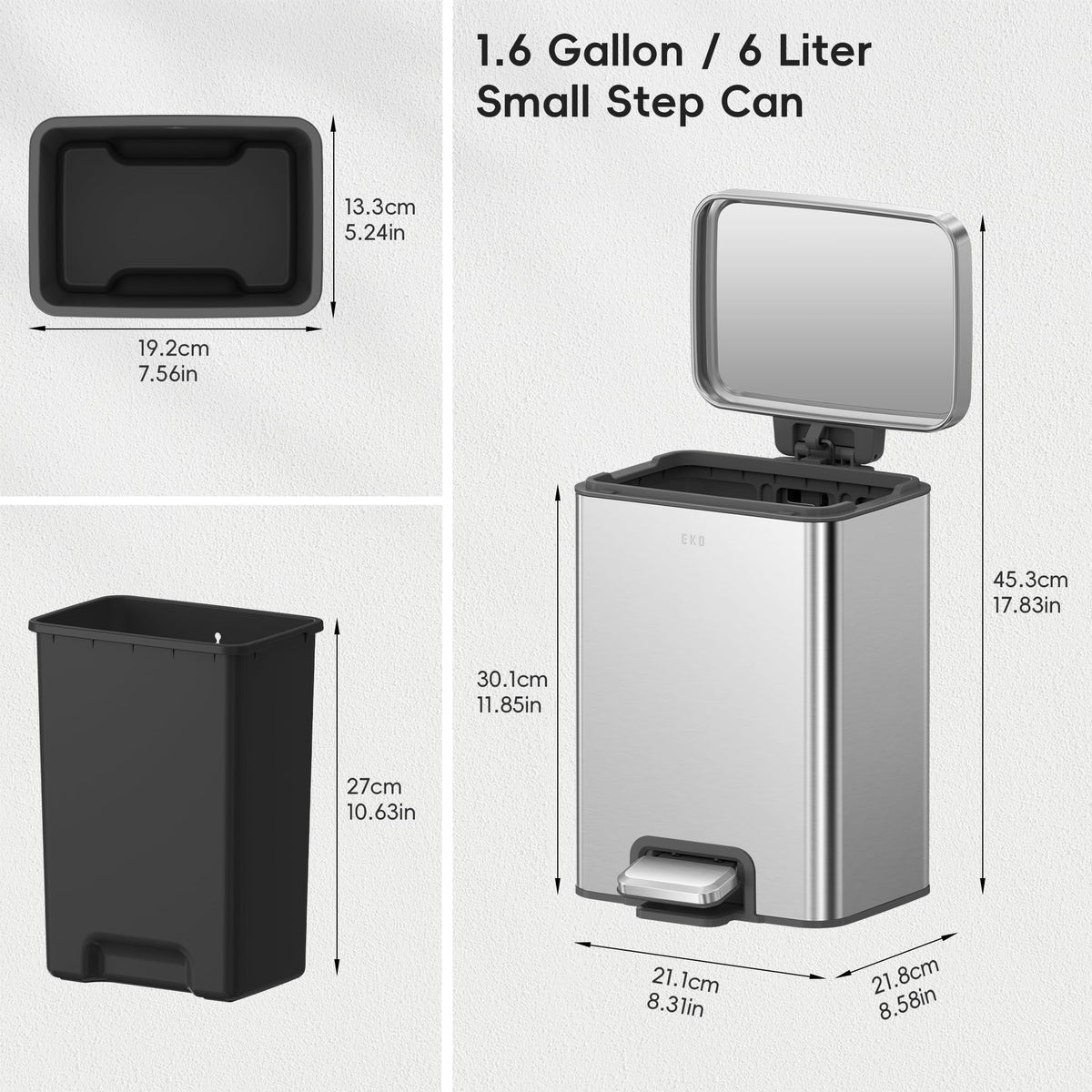 Madison Brushed Stainless Steel 1.6 Gal