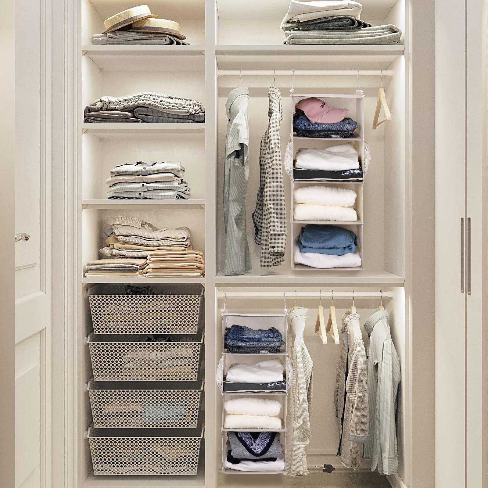 4 Tier Shelf Hanging Closet Organizer (2 Count)