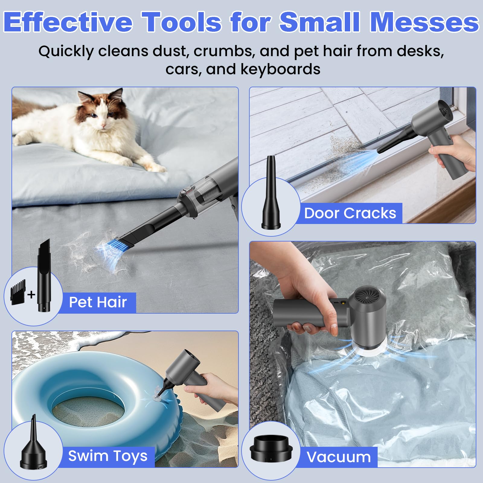 Car Vacuum Portable Cordless with 16000PA Ultra Suction 4