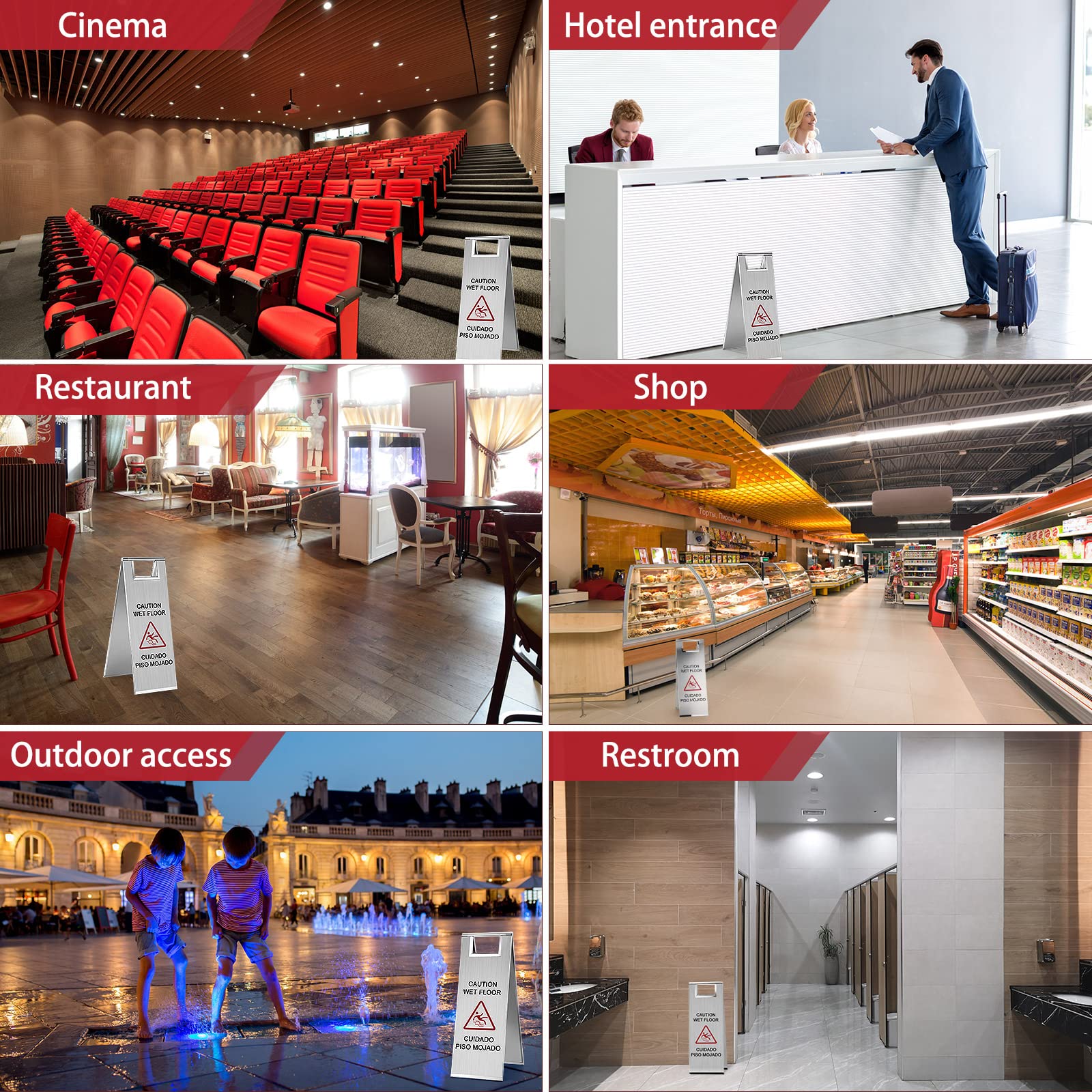 2 Pcs Wet Floor Sign (2 Count)
