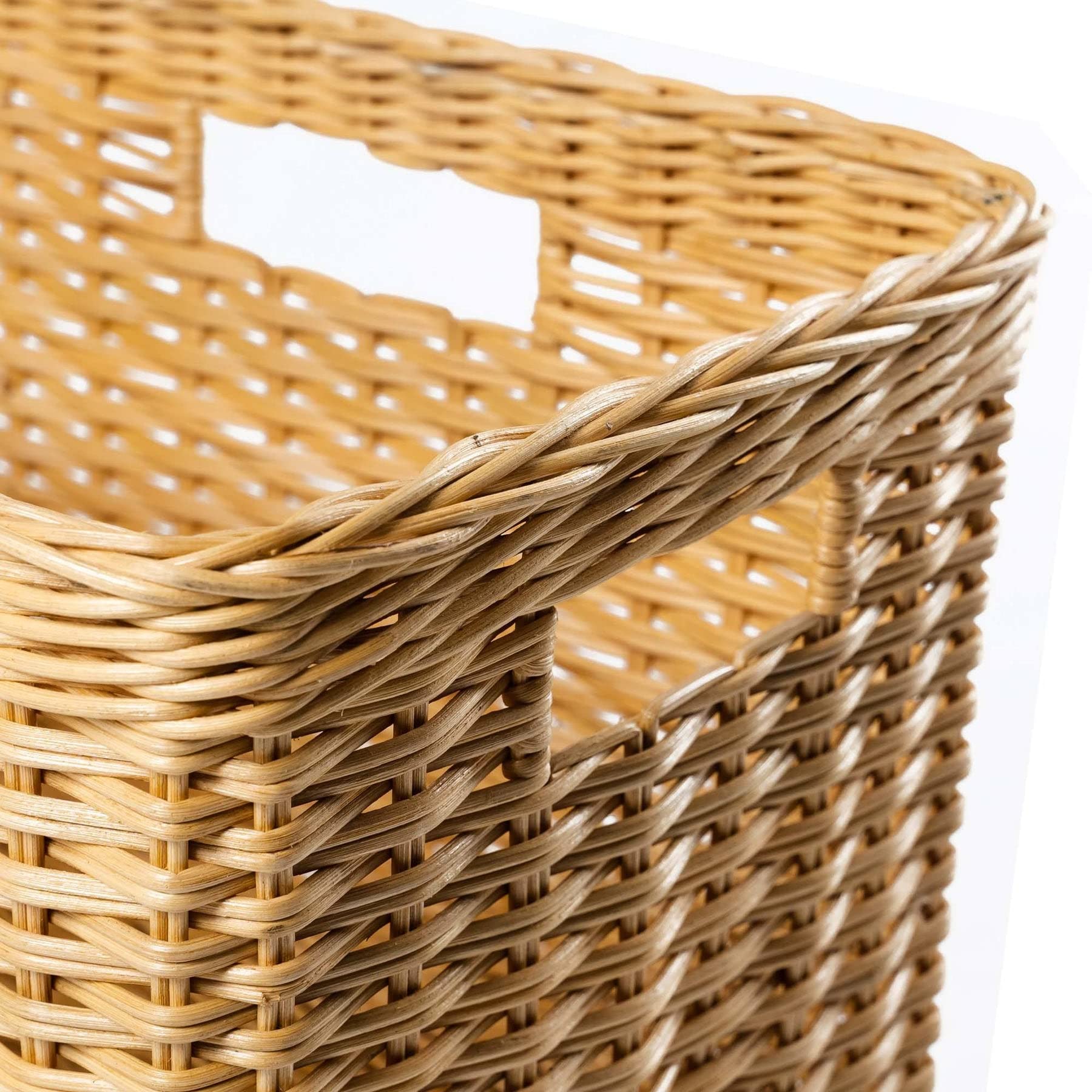 Tall Rectangular Wicker Storage Basket