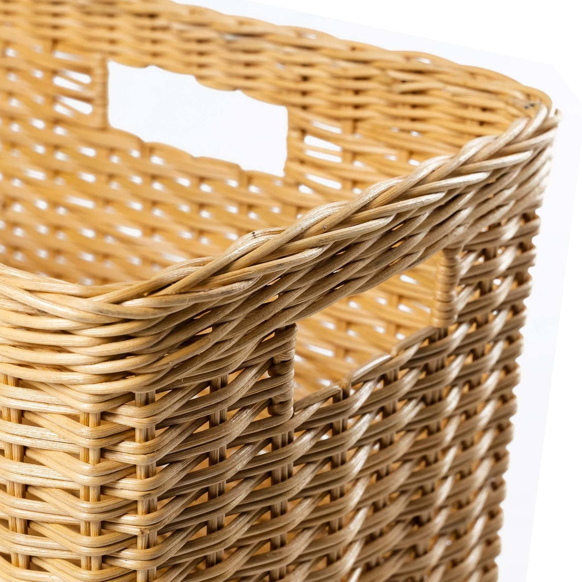 Tall Rectangular Wicker Storage Basket