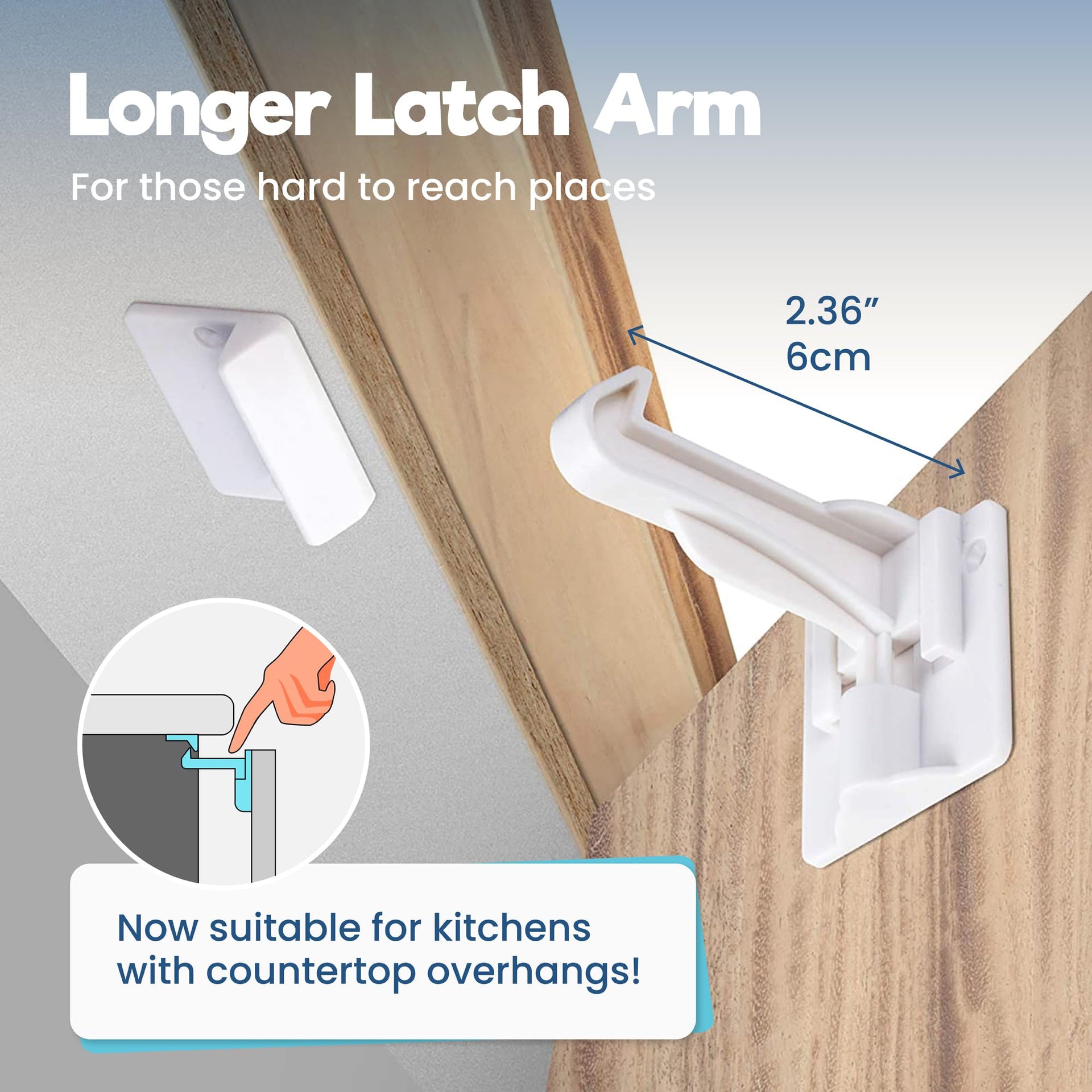 Upgraded Invisible Baby Proofing Cabinet Latch Locks (10 Count)