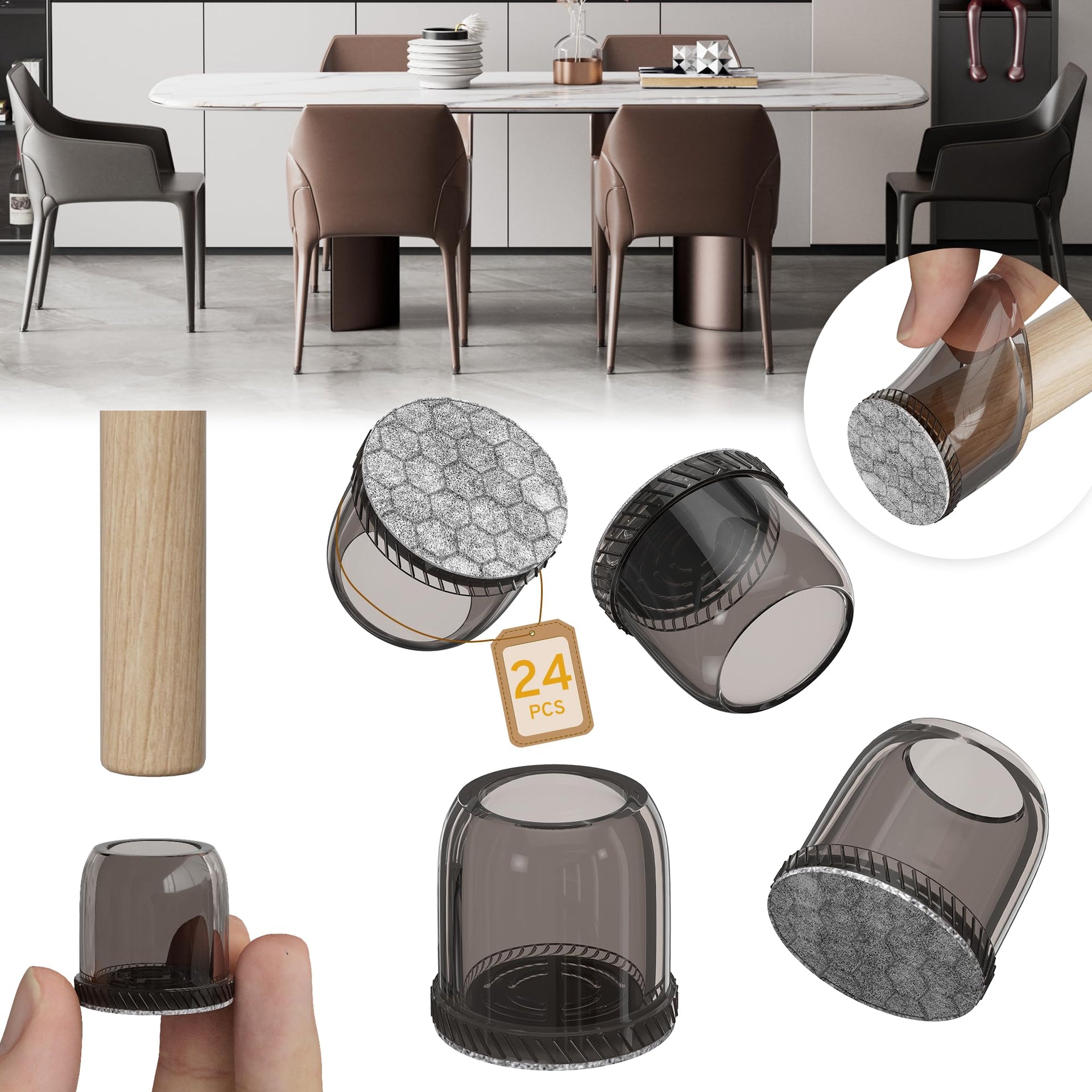 24PCS Extra Small Chair Leg Floor Protectors (24 Count)