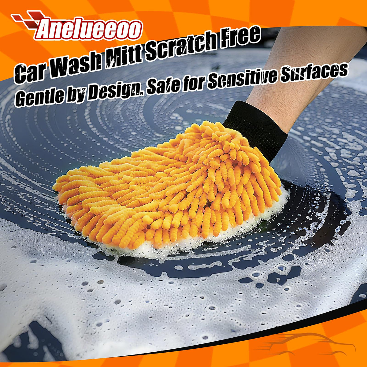 4 Pack Car Wash Mitt Microfiber (4 Count)