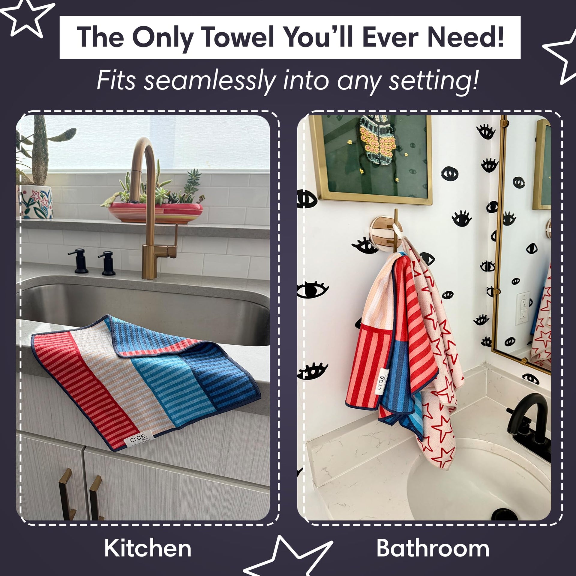 Microfiber Hand Towel & Washcloth Set (2 Count)