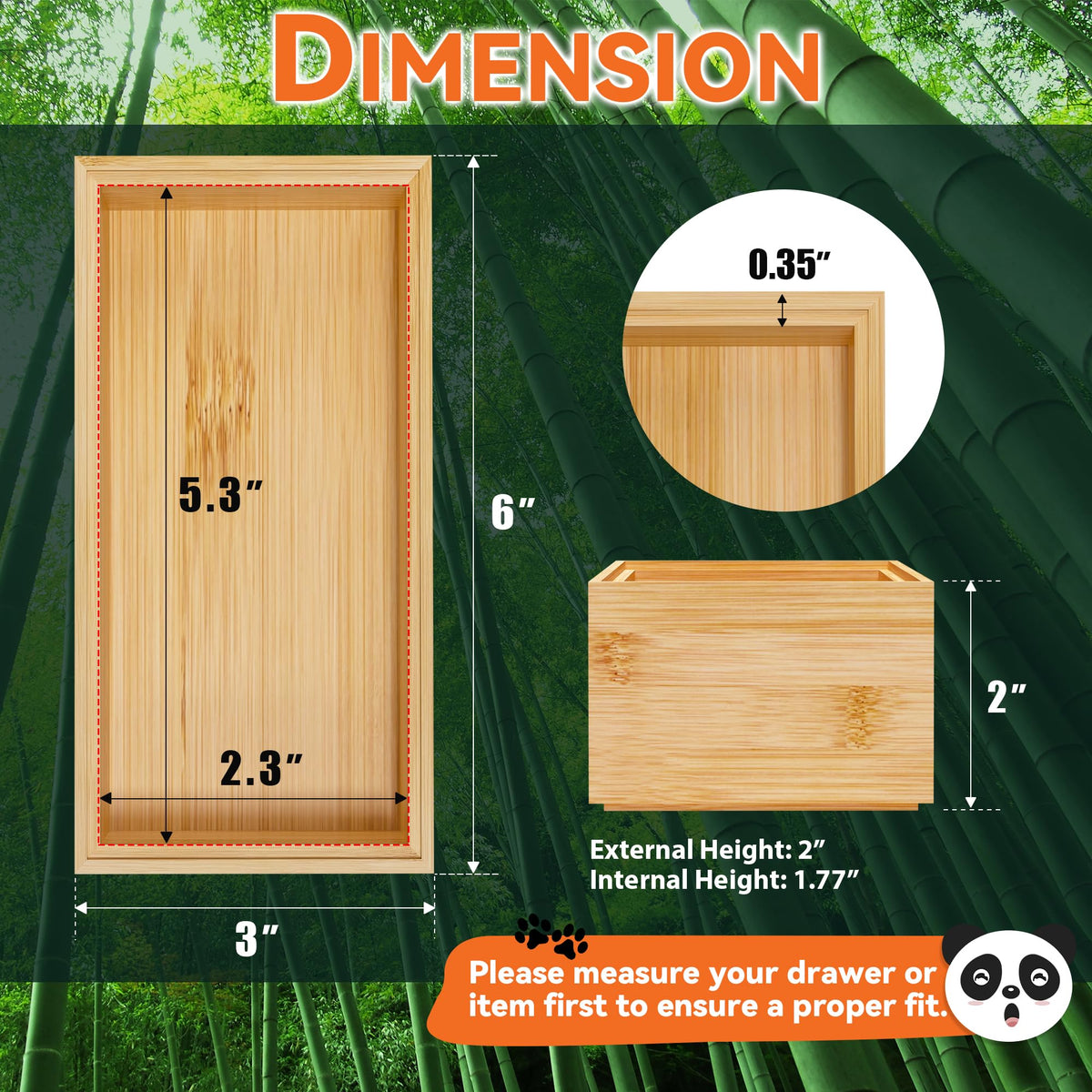 Bamboo Drawer Organizer (2 Count)
