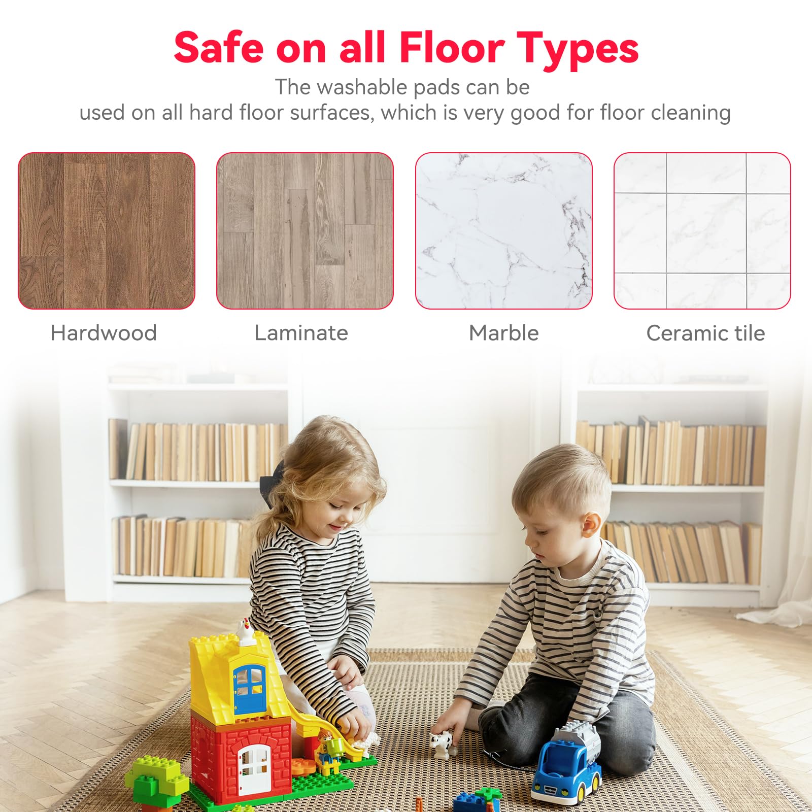 16.5 inch Microfiber Mop Pads for Rubbermaid Reveal Spray Mop and Any 16.5" Flat Mop