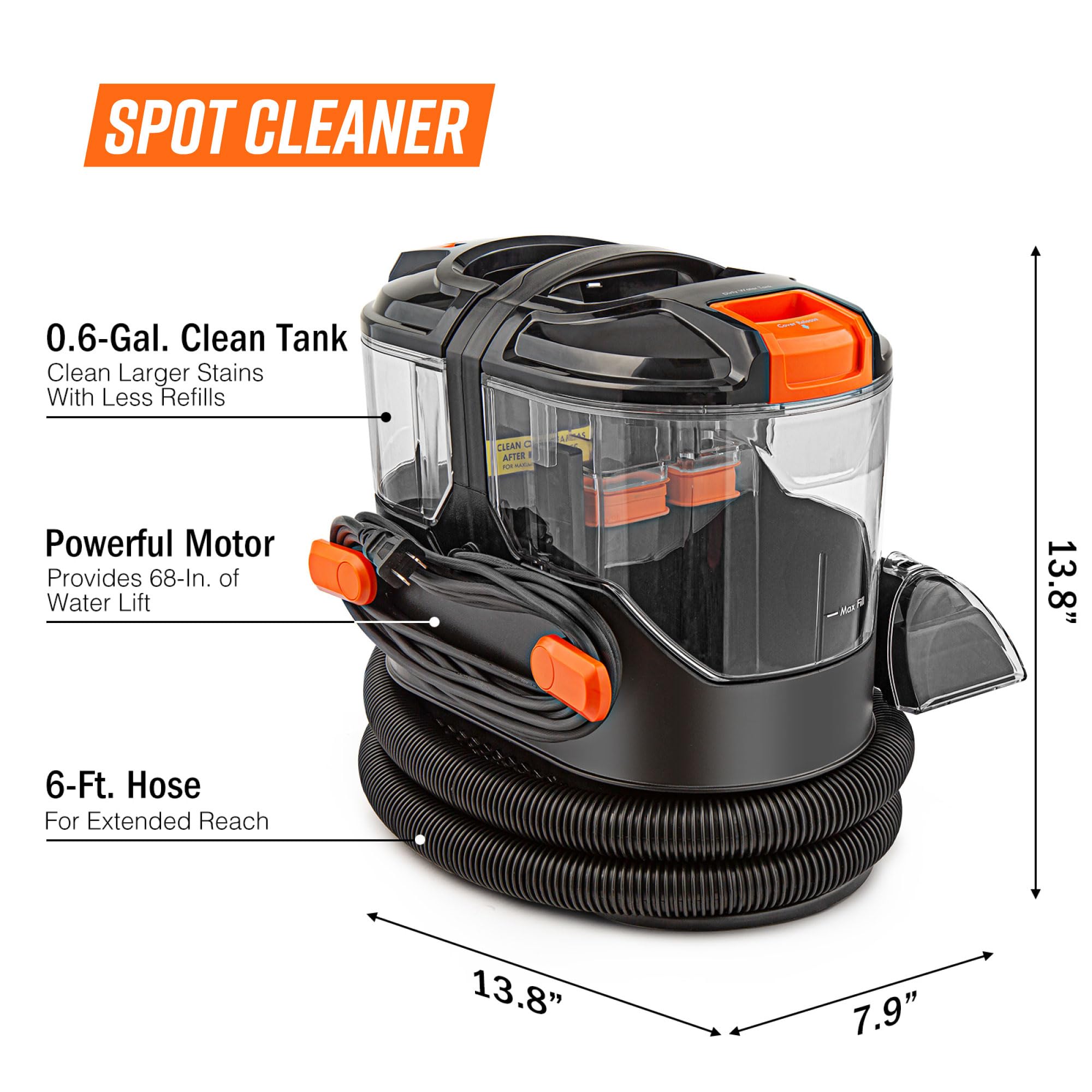SCA702 901 7 Amp Portable Spot Cleaner for Car Cleaning