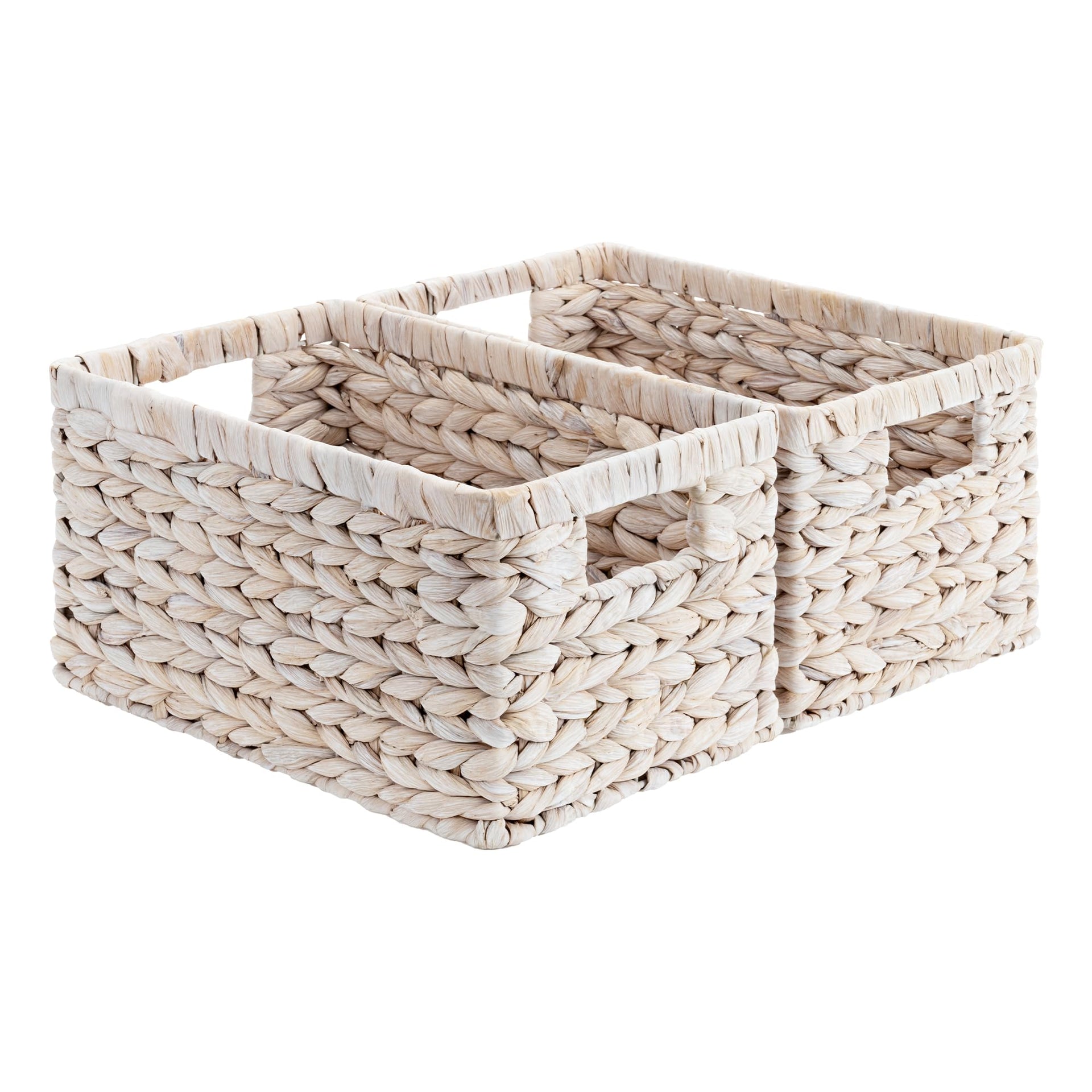 Wicker Storage Baskets for Shelves (2 Count)