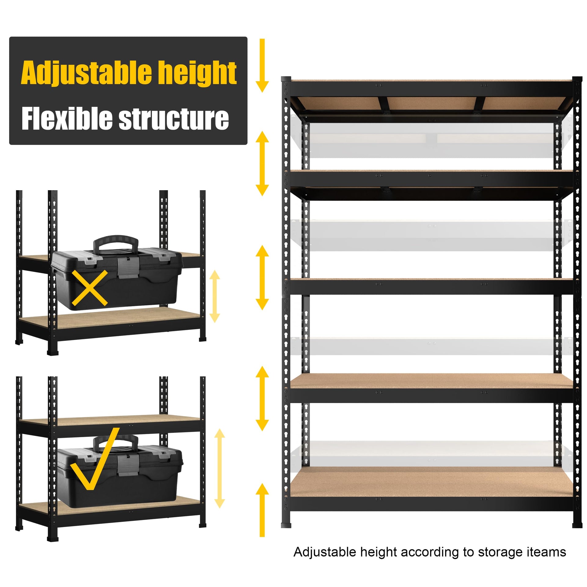 48"W x 24"D x 72"H Garage Storage Shelves (4 Count)