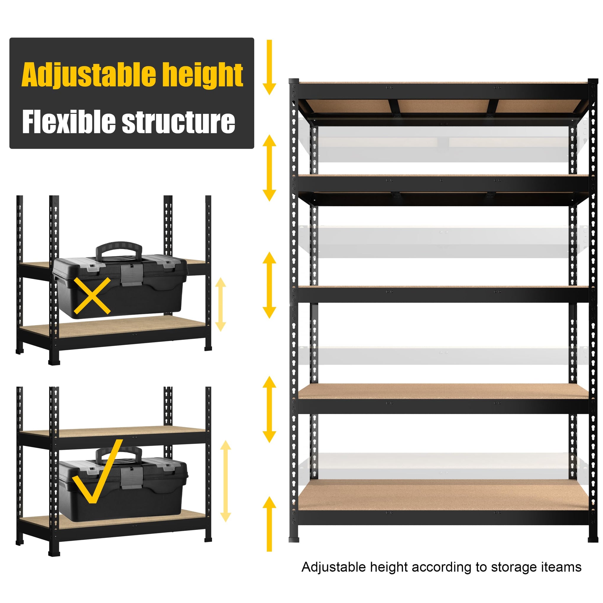 48"W x 24"D x 72"H Garage Storage Shelves (4 Count)