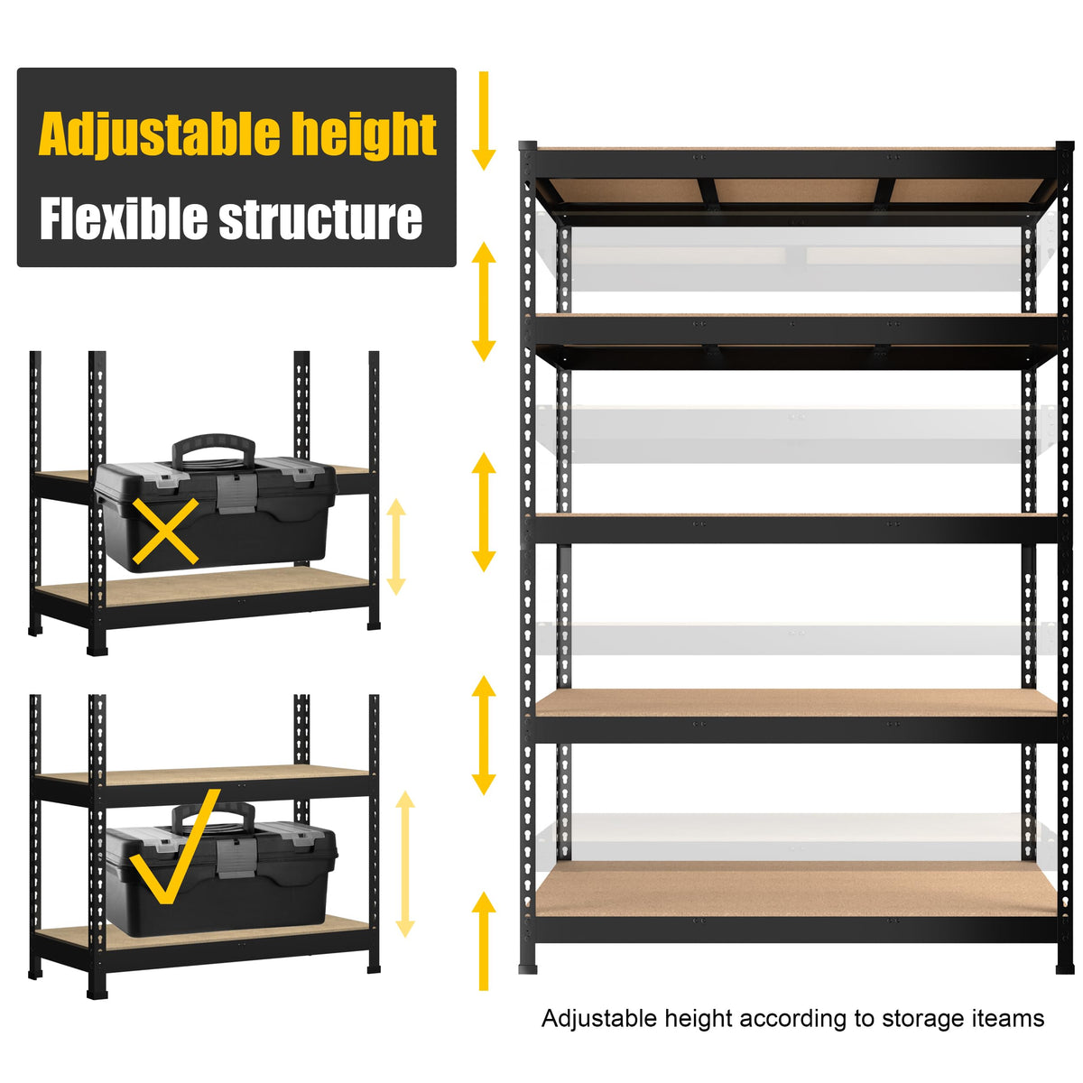 48"W x 24"D x 72"H Garage Storage Shelves (8 Count)