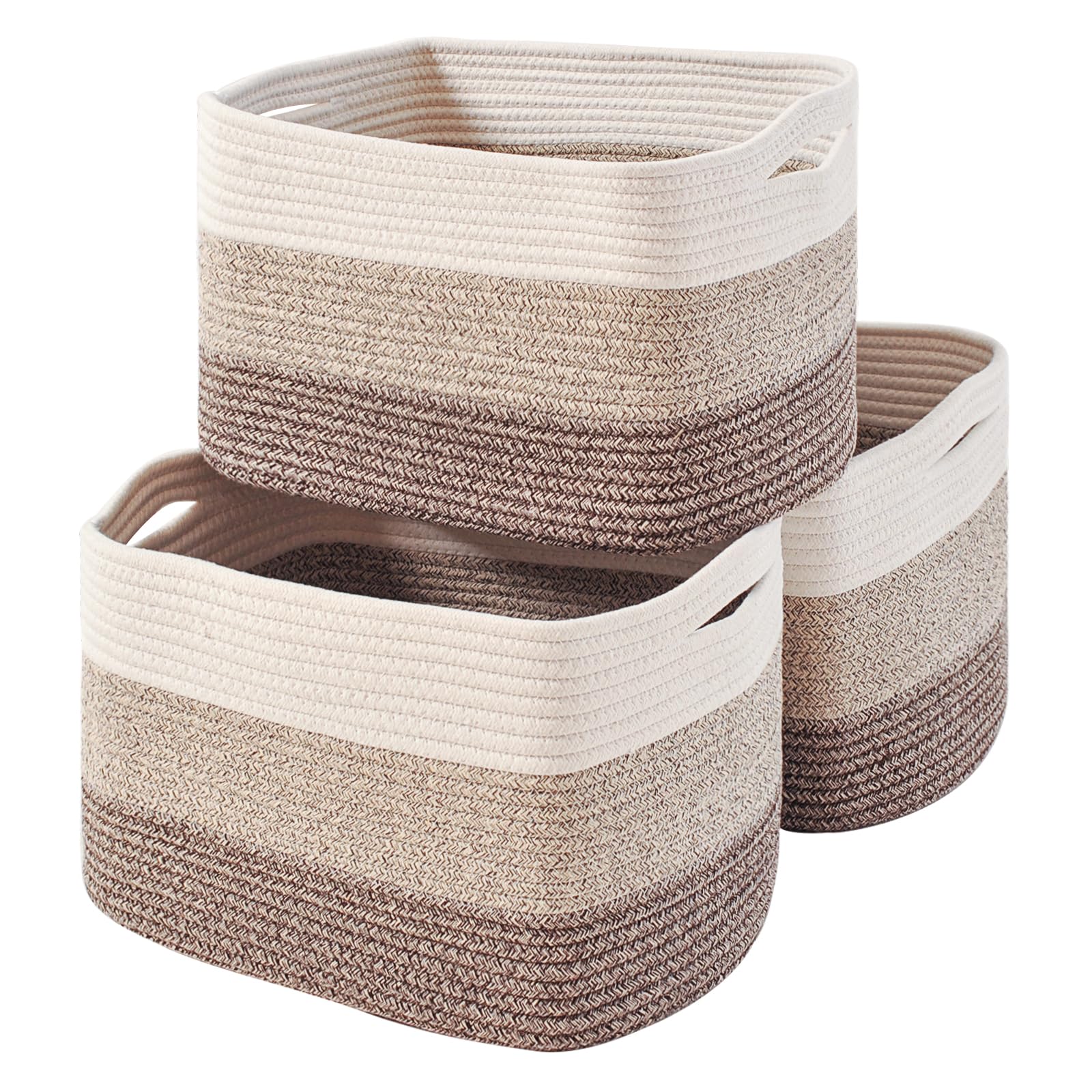 Storage Baskets for Organizing Shelves (3 Count)