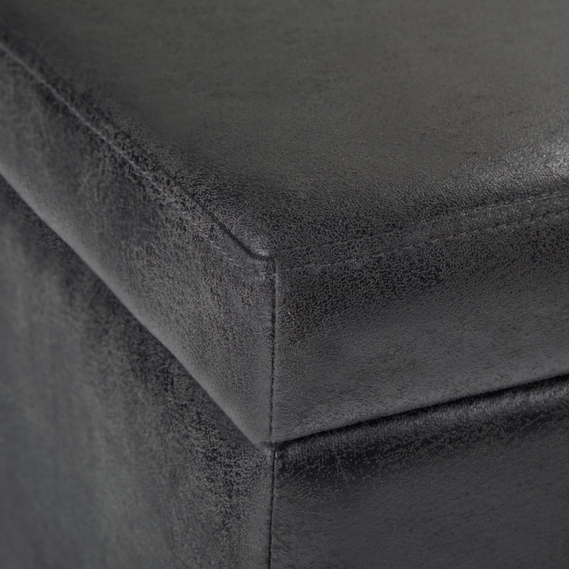 Avalon 48" Wide Vegan Leather Storage Ottoman in Black