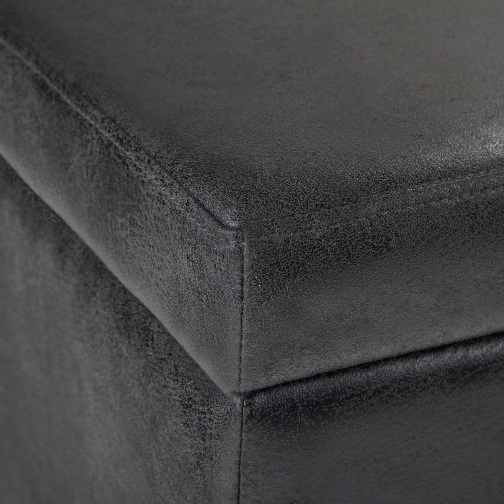 Avalon 48" Wide Vegan Leather Storage Ottoman in Black