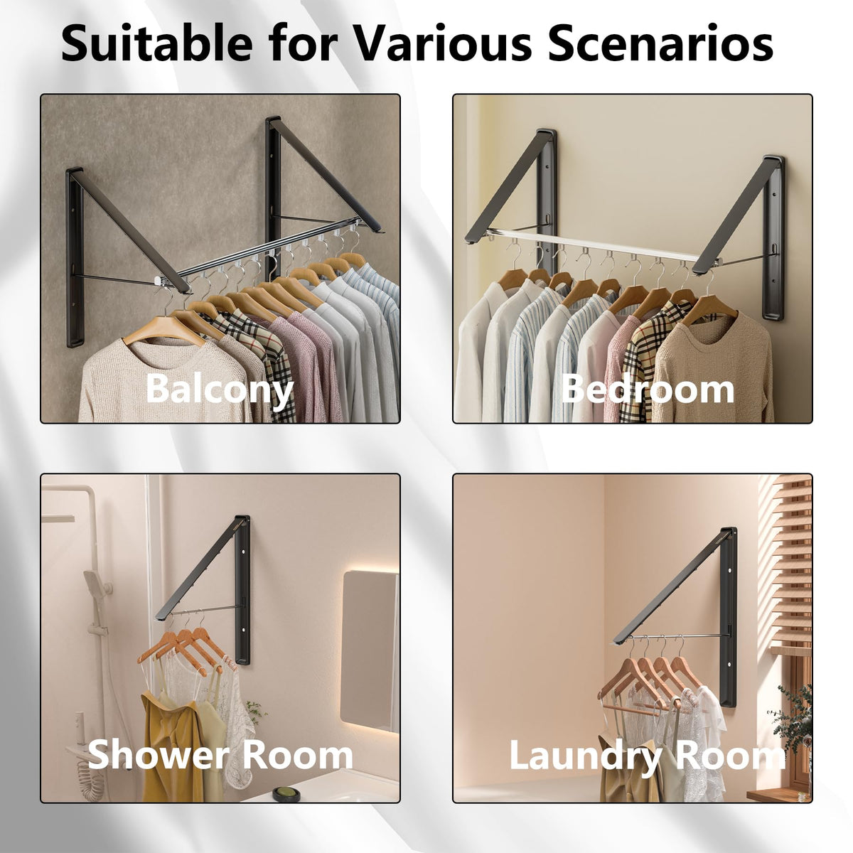Clothes Drying Rack with Rod (2 Count)