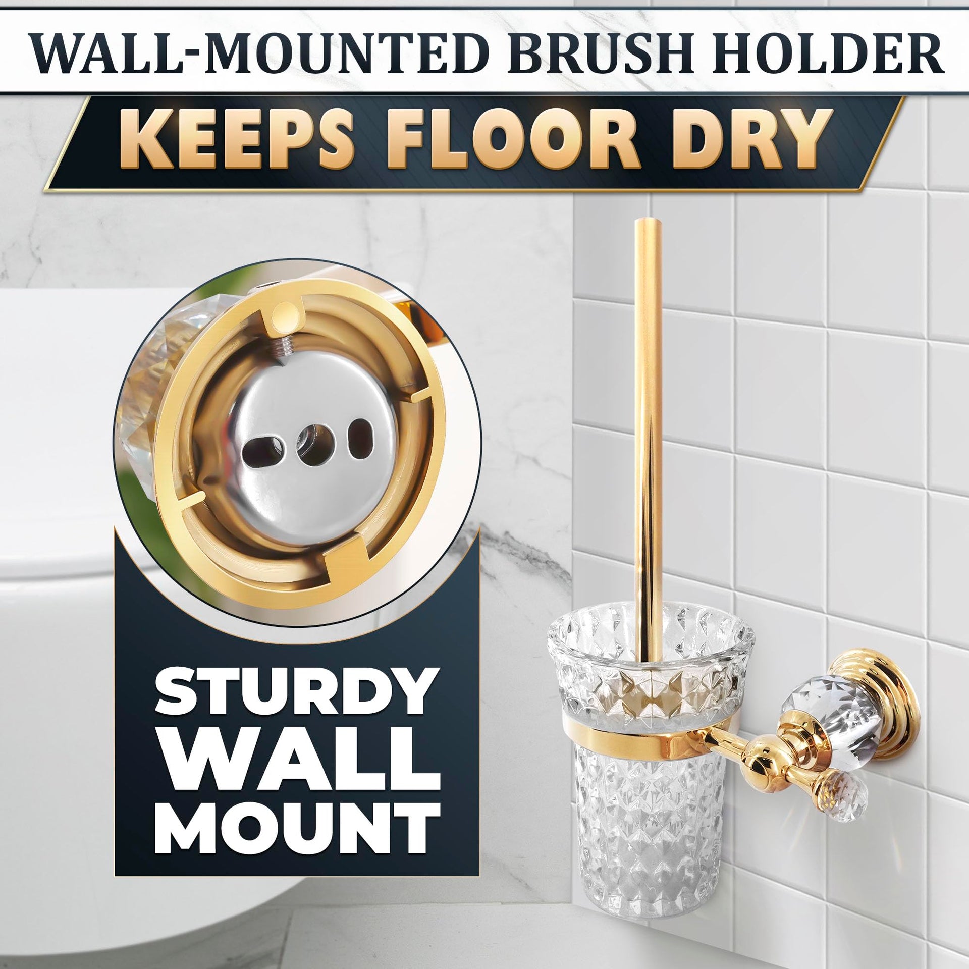Wall Mounted Toilet Brush and Holder Set