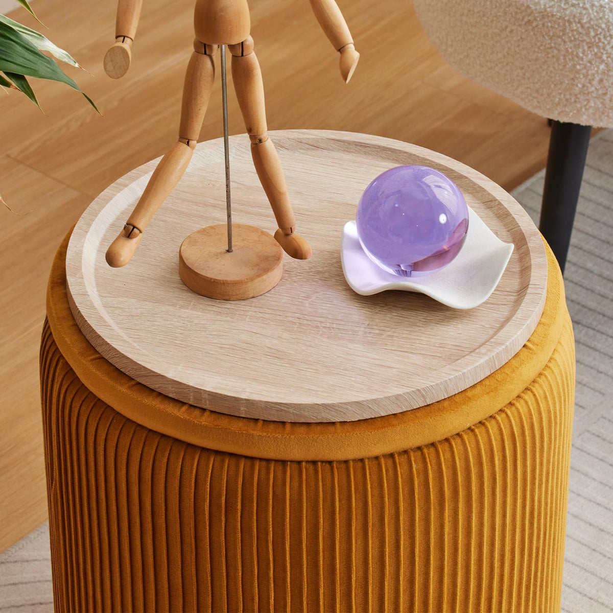 Set of 2 Round Storage Ottoman