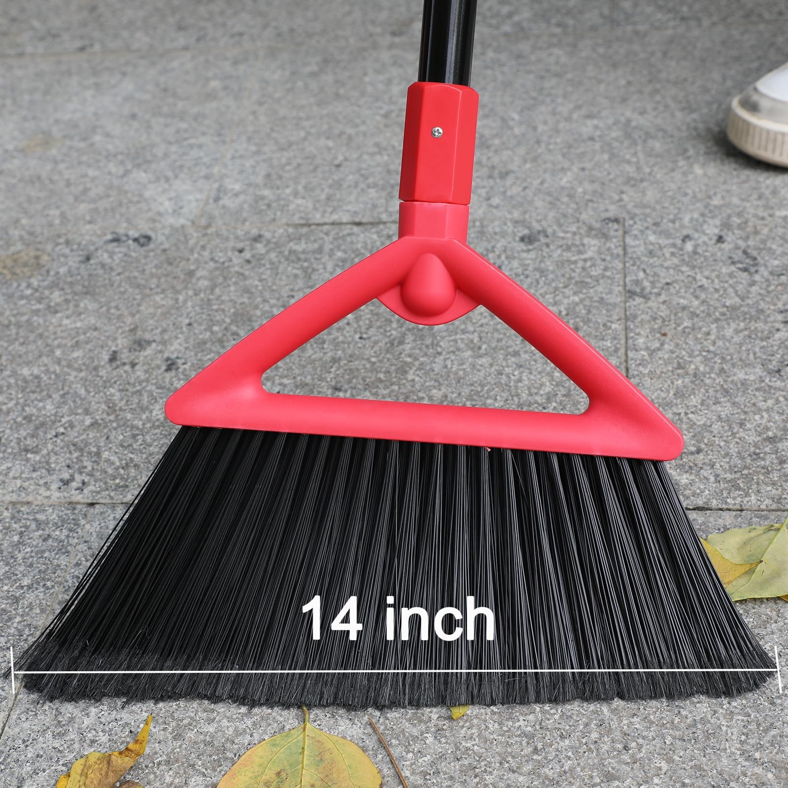 Heavy Duty Red Angle Broom with Long Handle (4 Count)