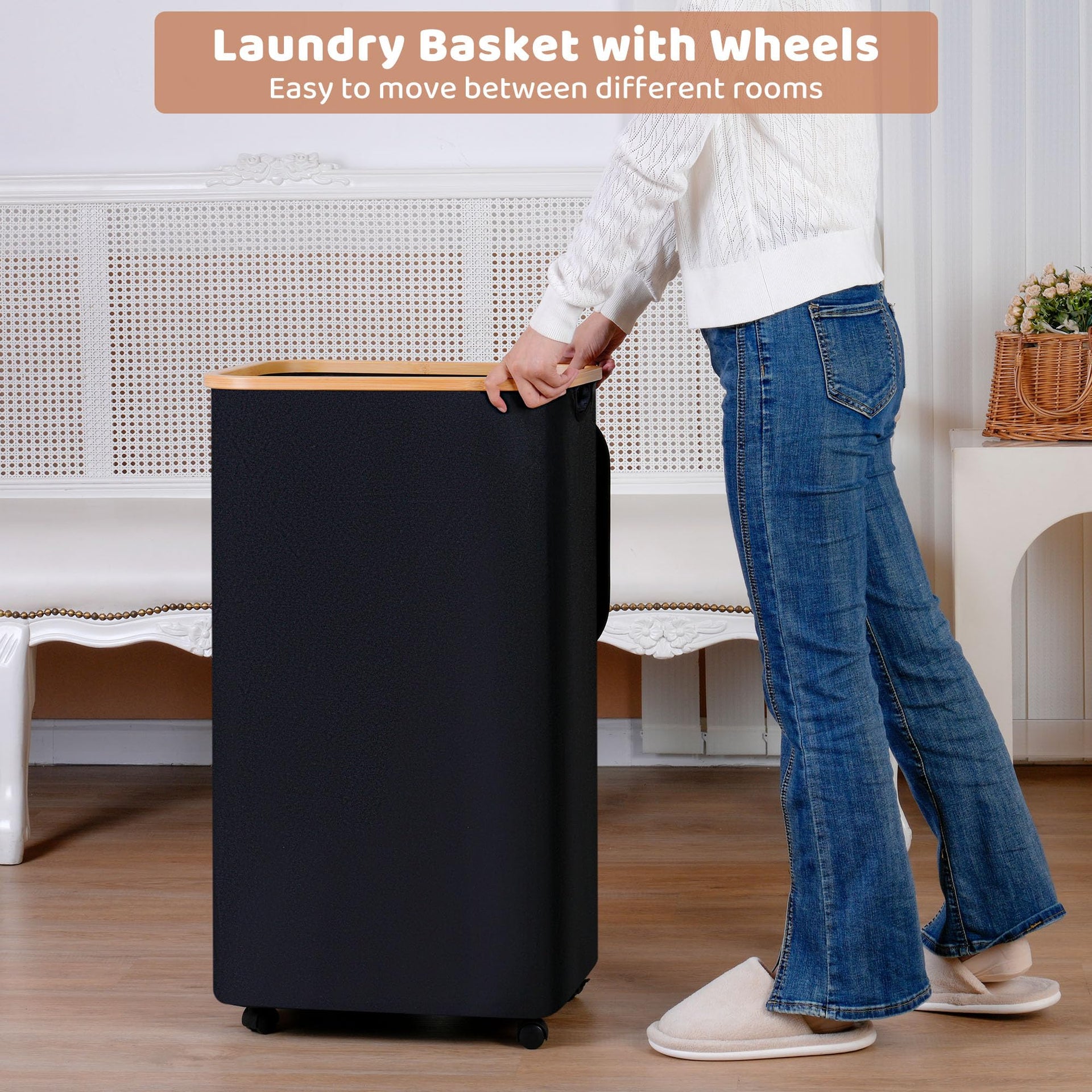 Laundry Basket with Wheels