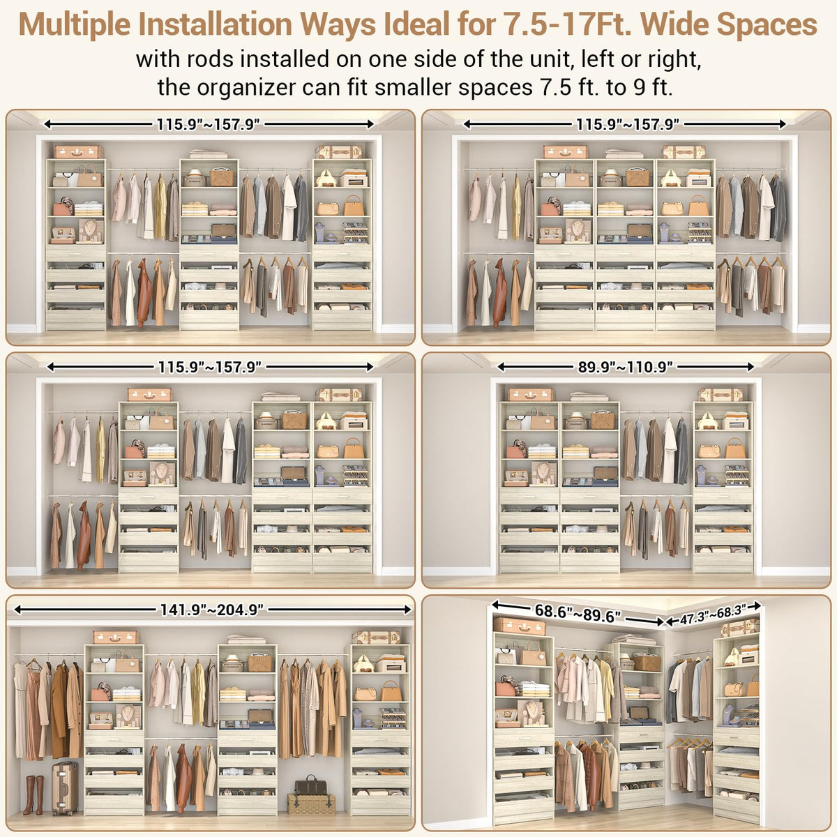 Closet System with 12 Drawers
