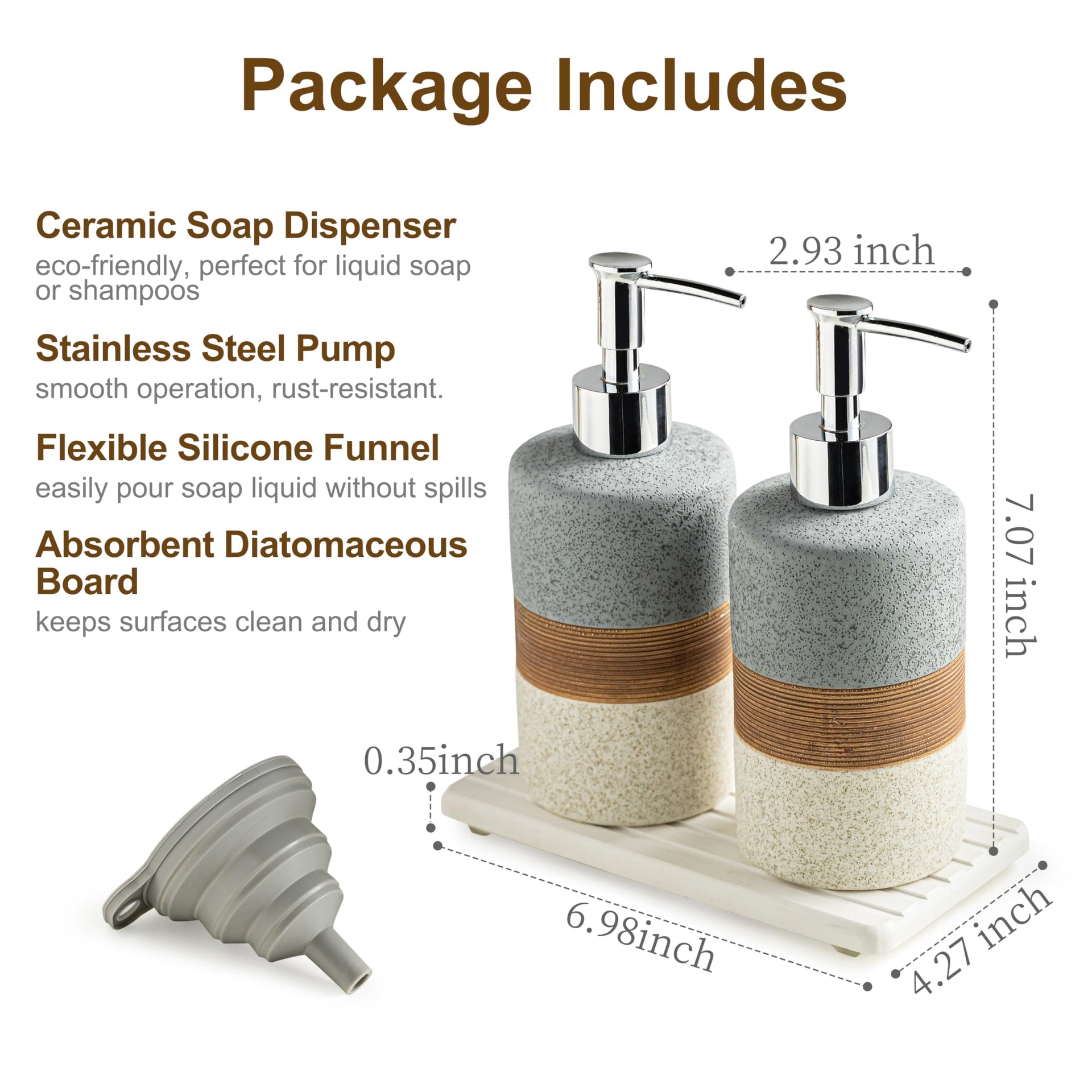 Ceramic Soap Dispenser Set of 2 (2 Count)