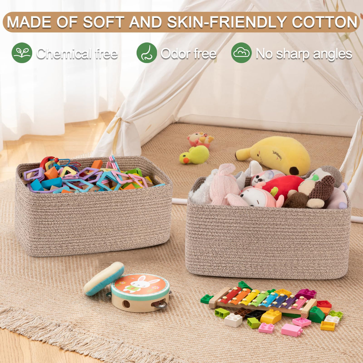 Large Storage Basket for Organizing (2 Count)
