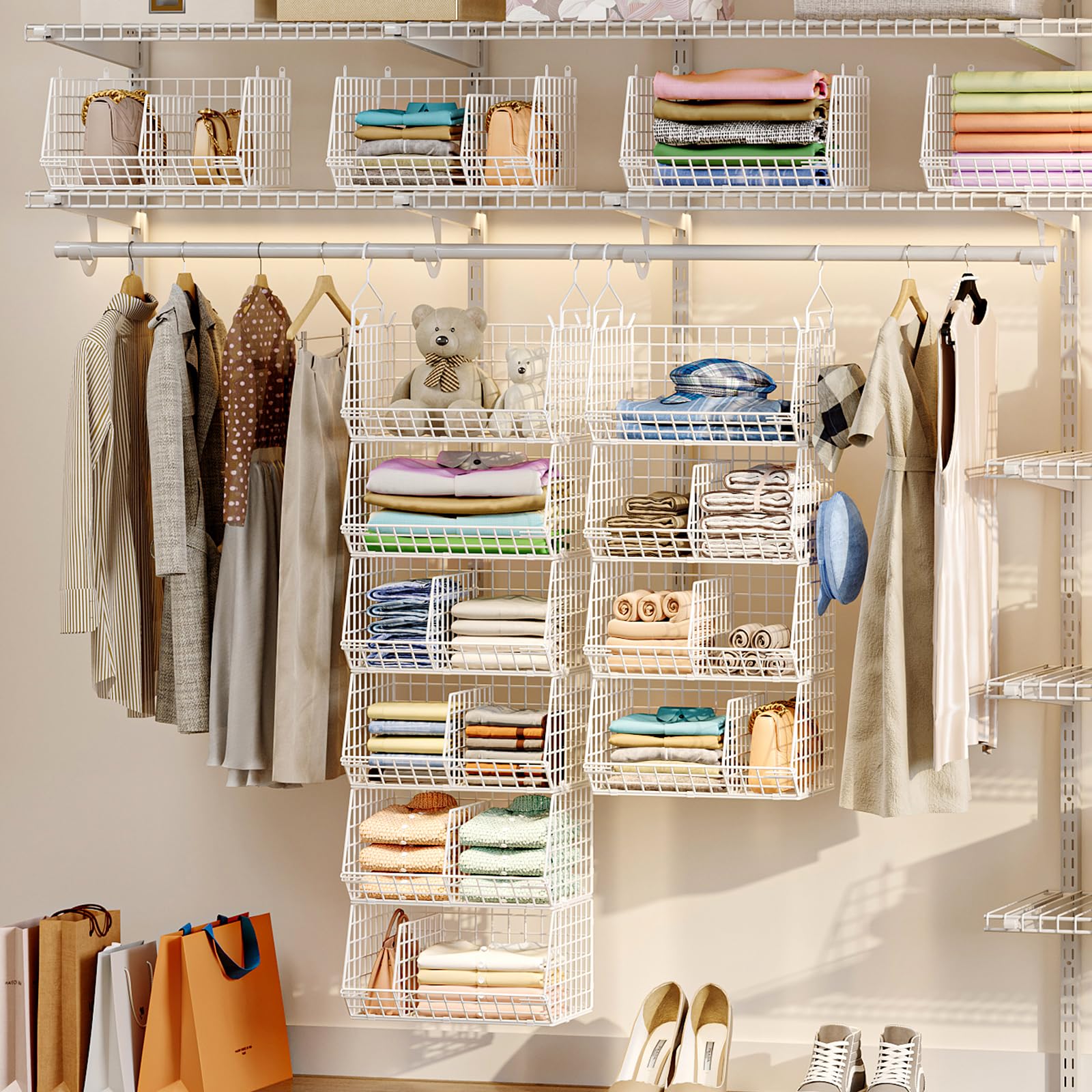 6 Tier Extra Large Hanging Closet Organizer (6 Count)