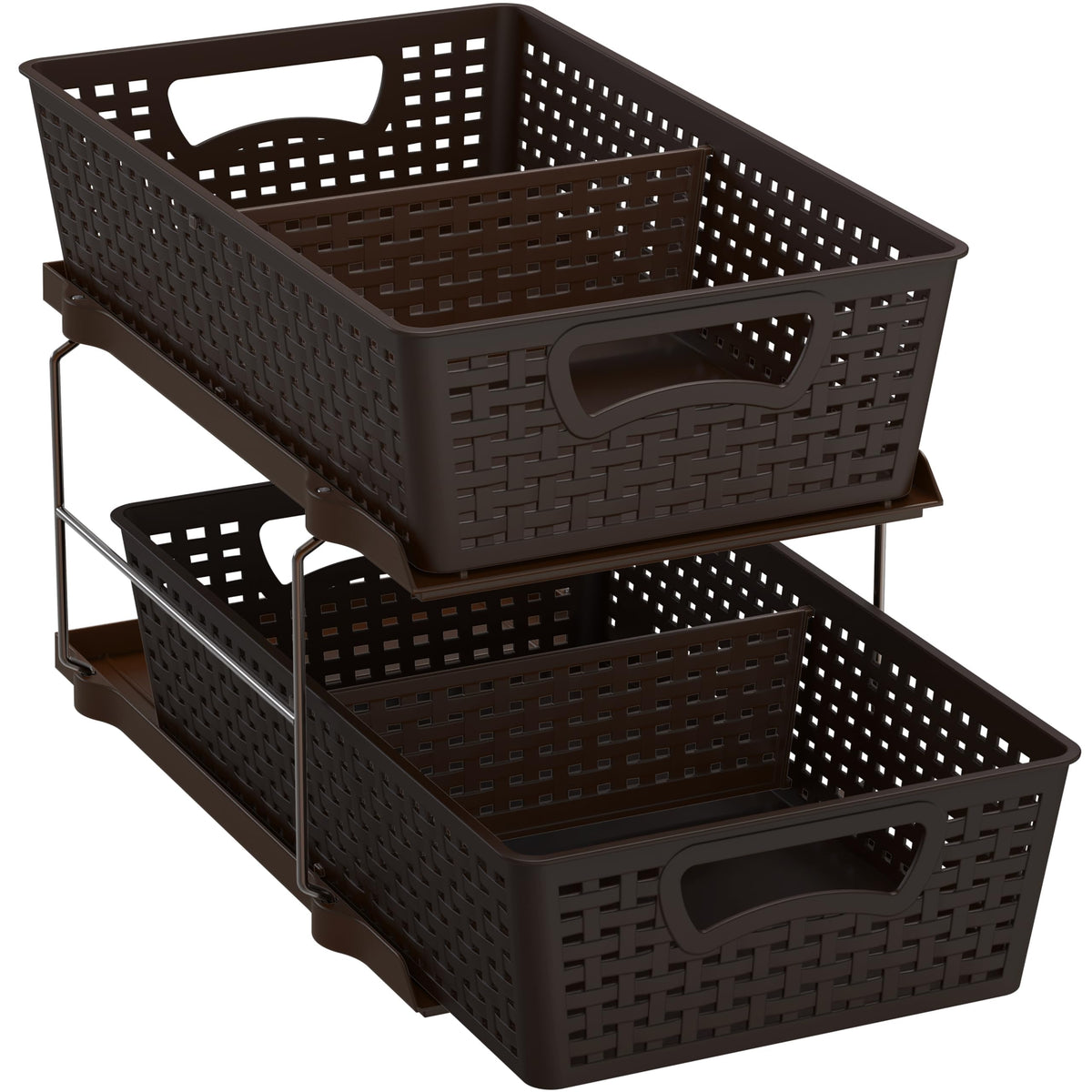 2 Tier Pull Out Sliding Drawer Under Sink Storage