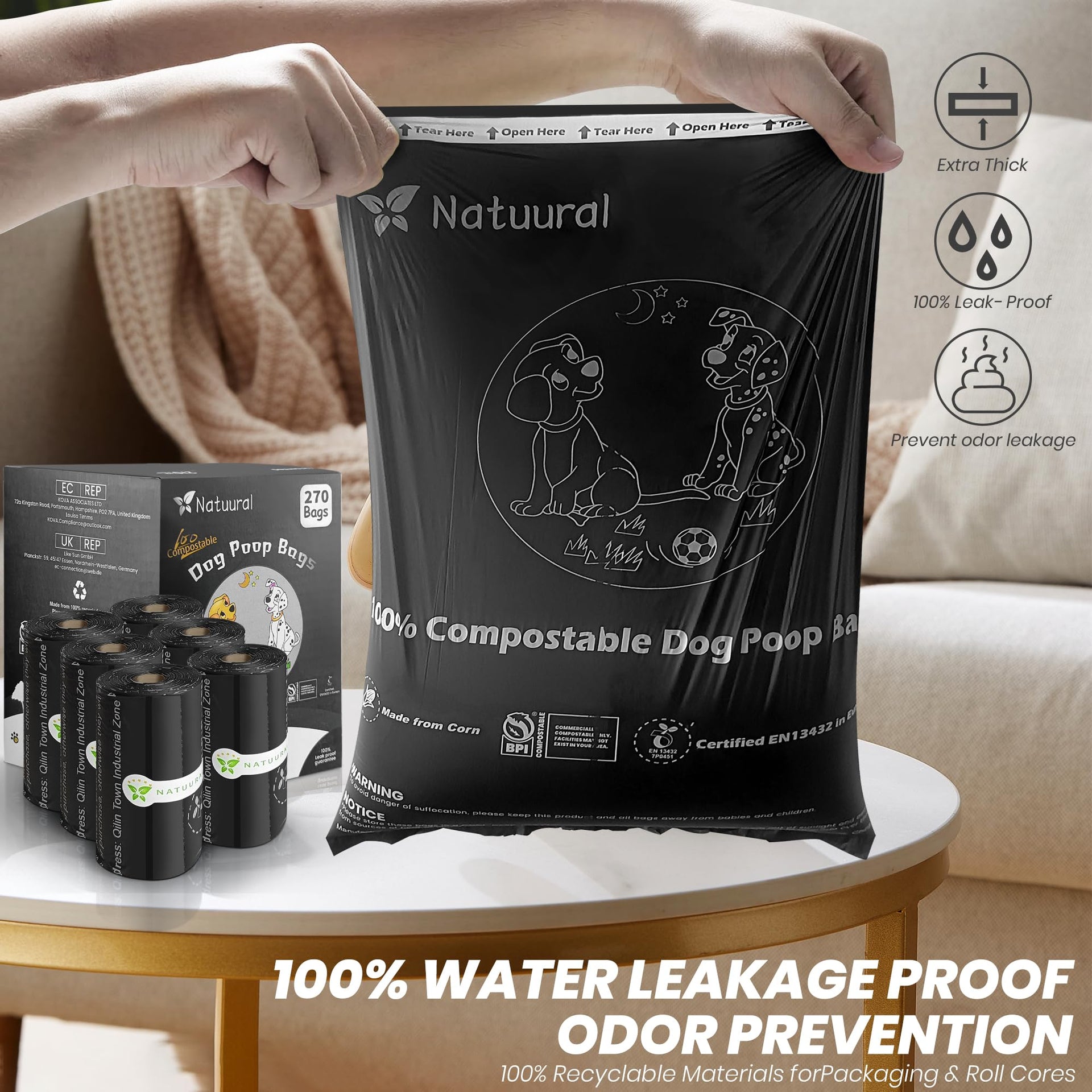 Certified Compostable Dog Poop Bags (270 Count)