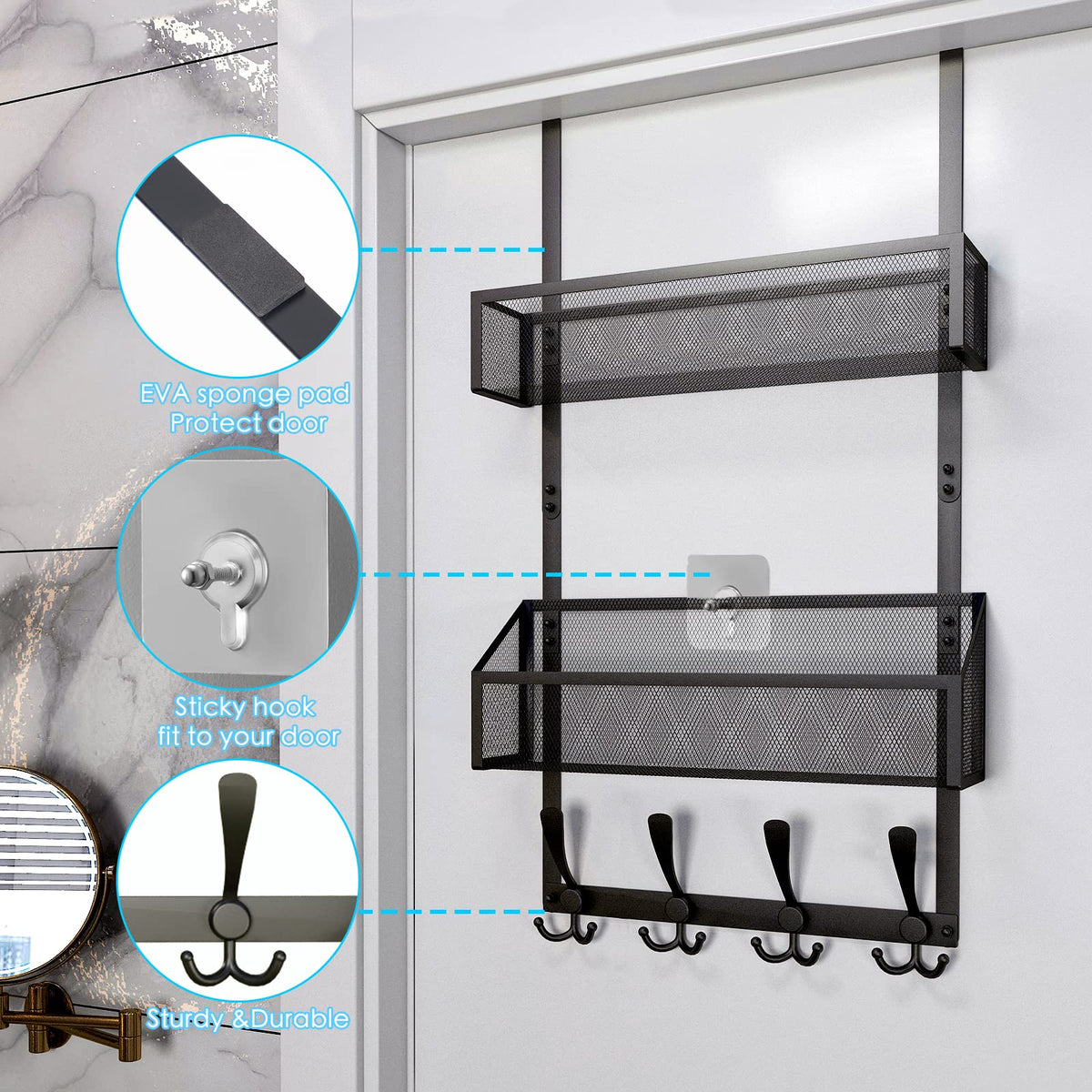 Over The Door Hooks Organizer